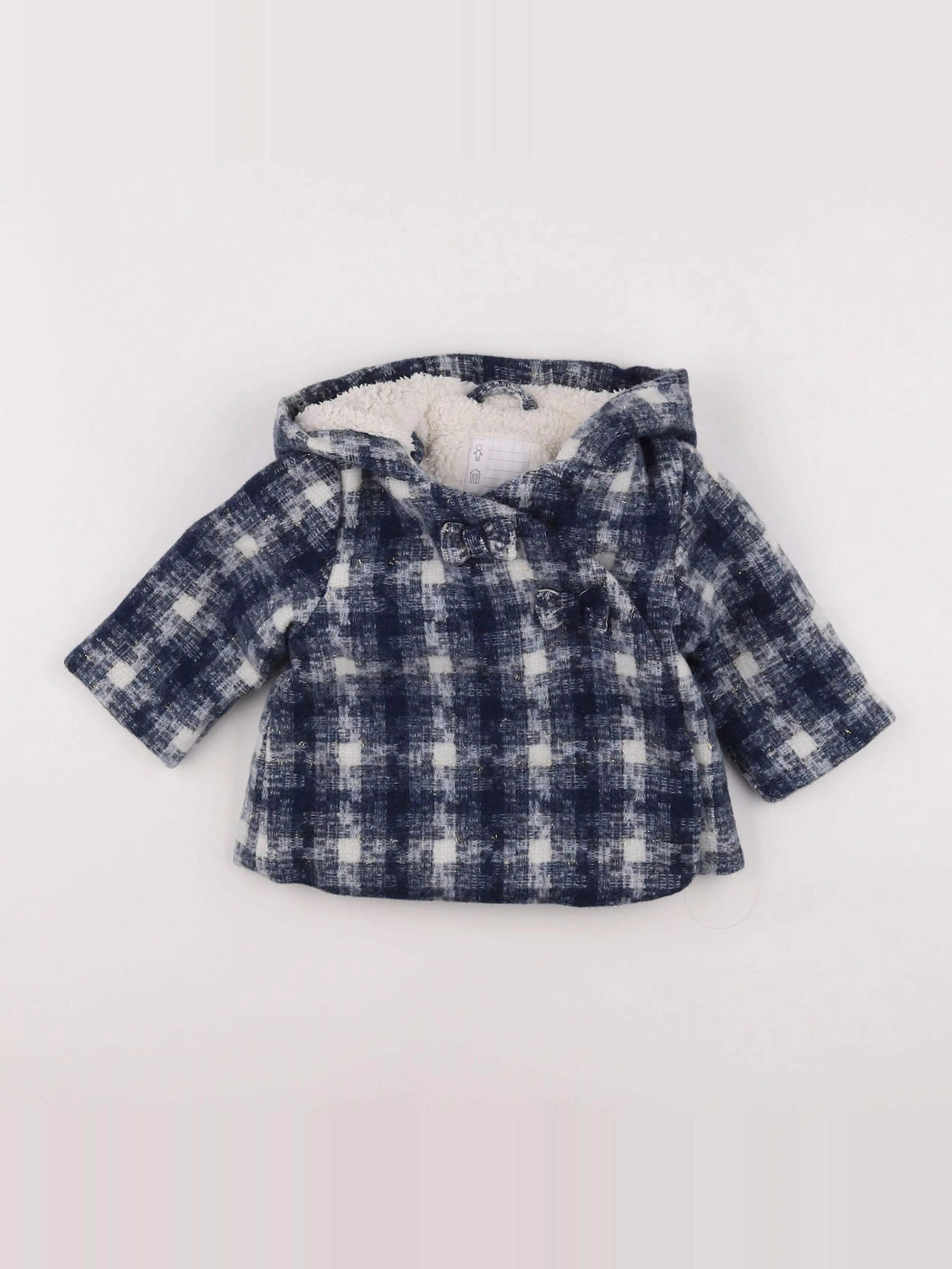 Vertbaudet - manteau bleu - 9 mois