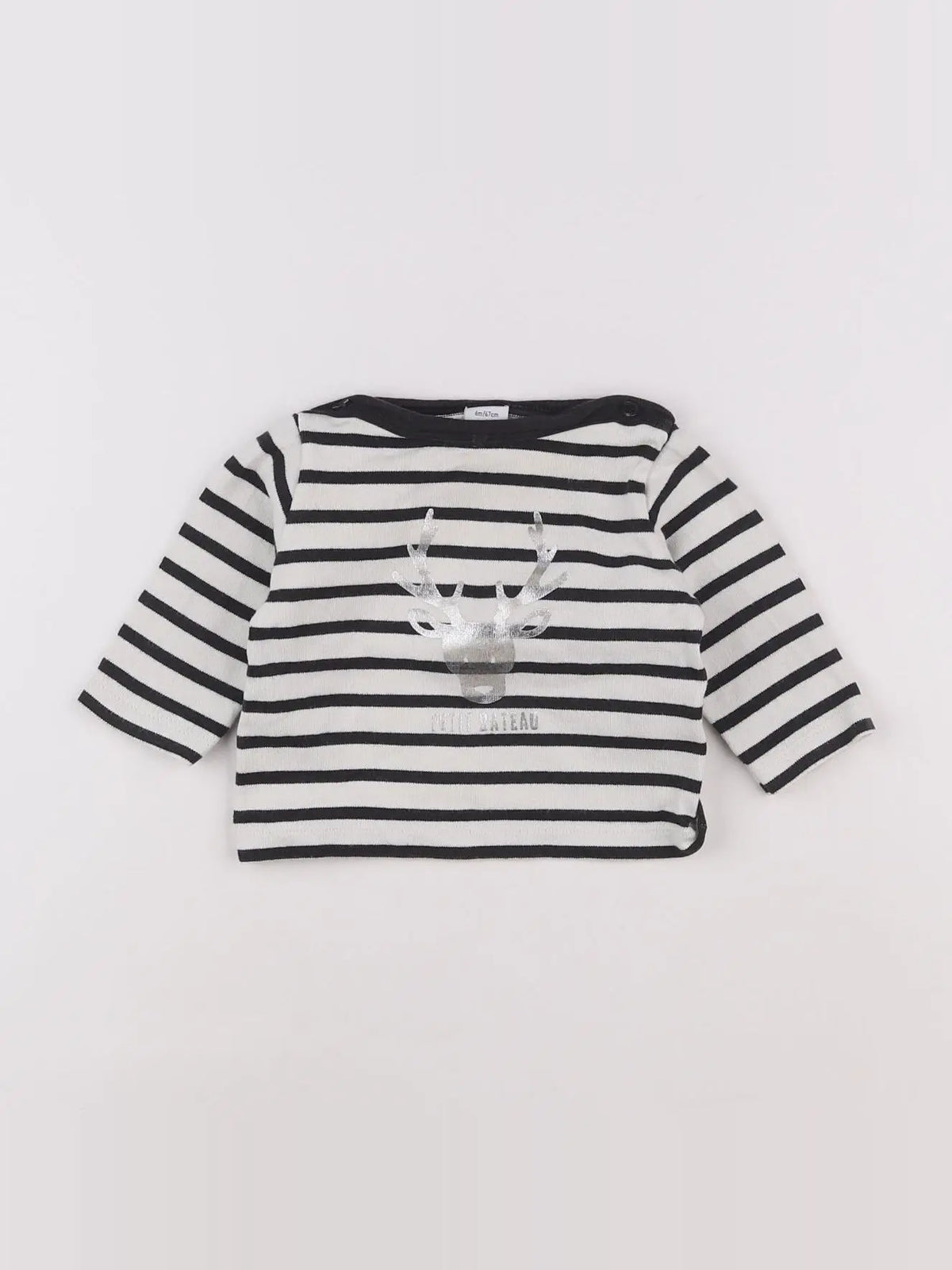 Petit Bateau - pull bleu - 6 mois