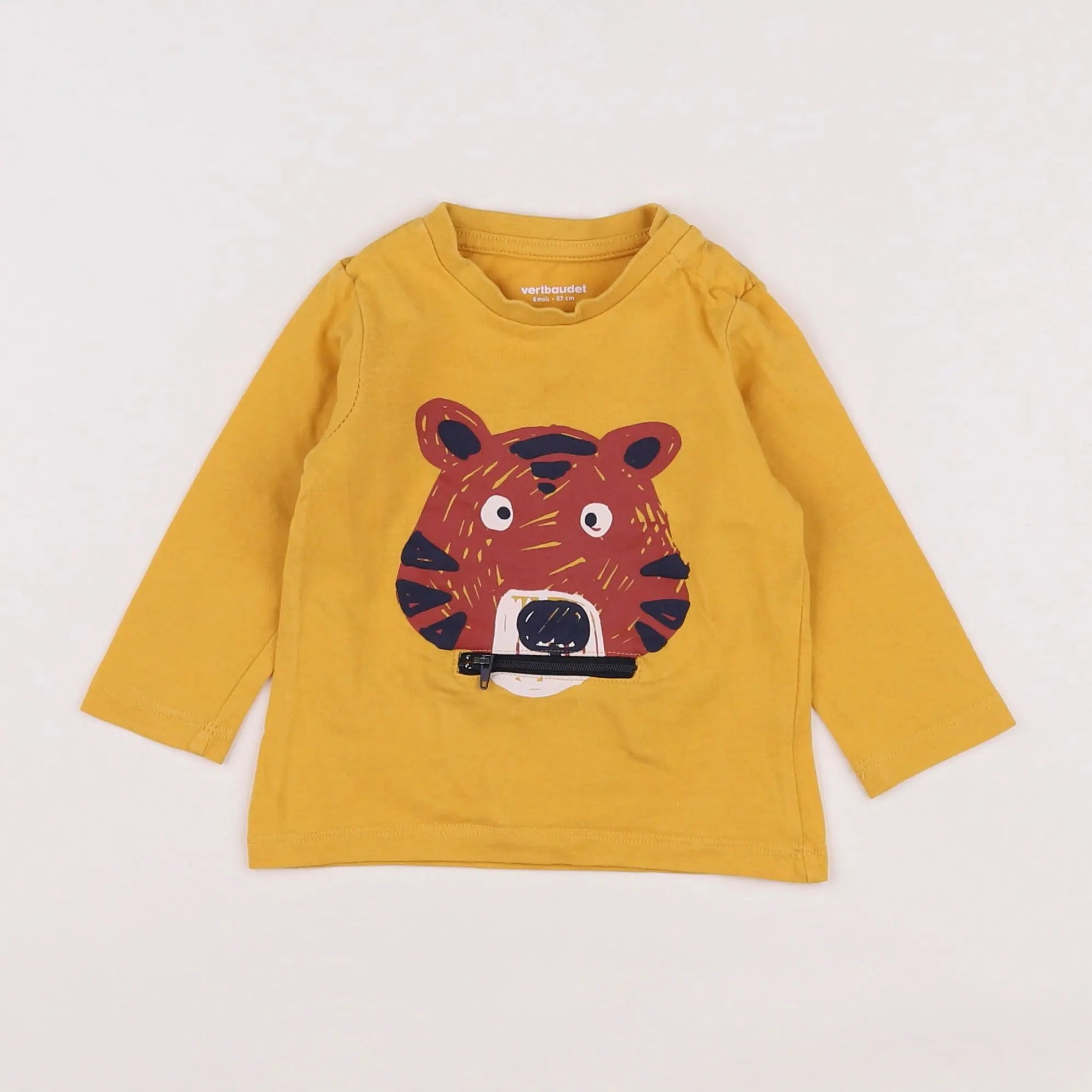 Vertbaudet - tee-shirt jaune - 6 mois