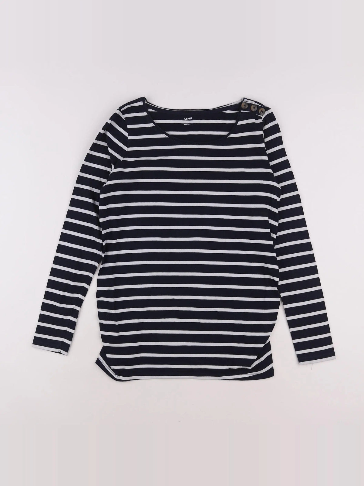 Kiabi - tee-shirt grossesse blanc, bleu - 34 à 36