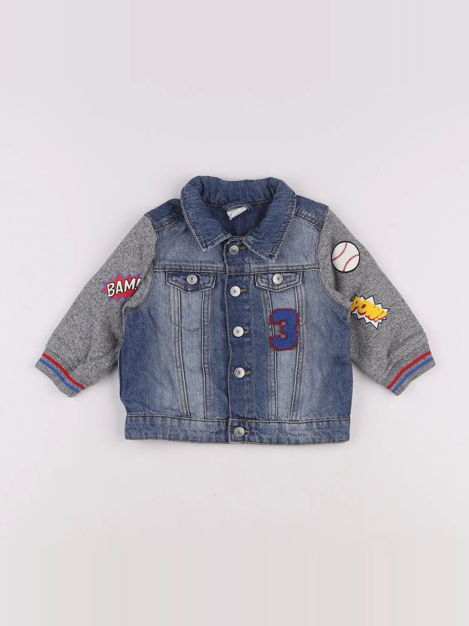 H&M - veste bleu - 6/9 mois