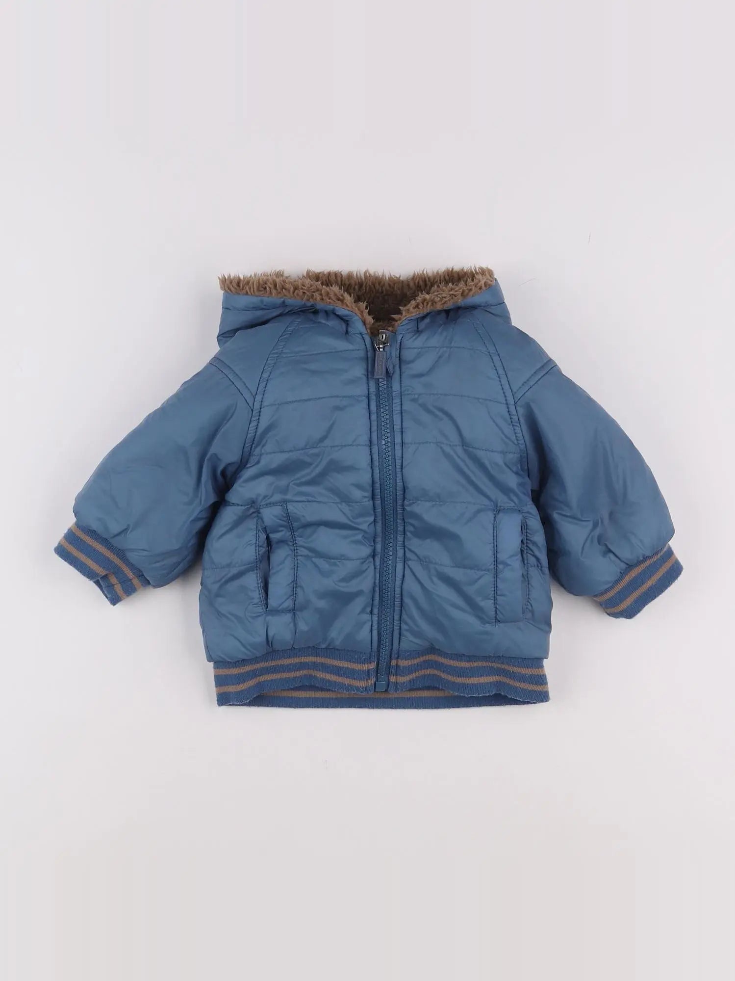 Vertbaudet - doudoune bleu - 9 mois