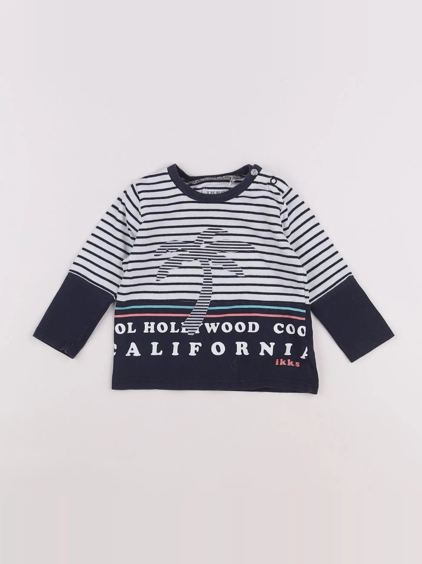 IKKS - tee-shirt bleu, blanc - 6 mois