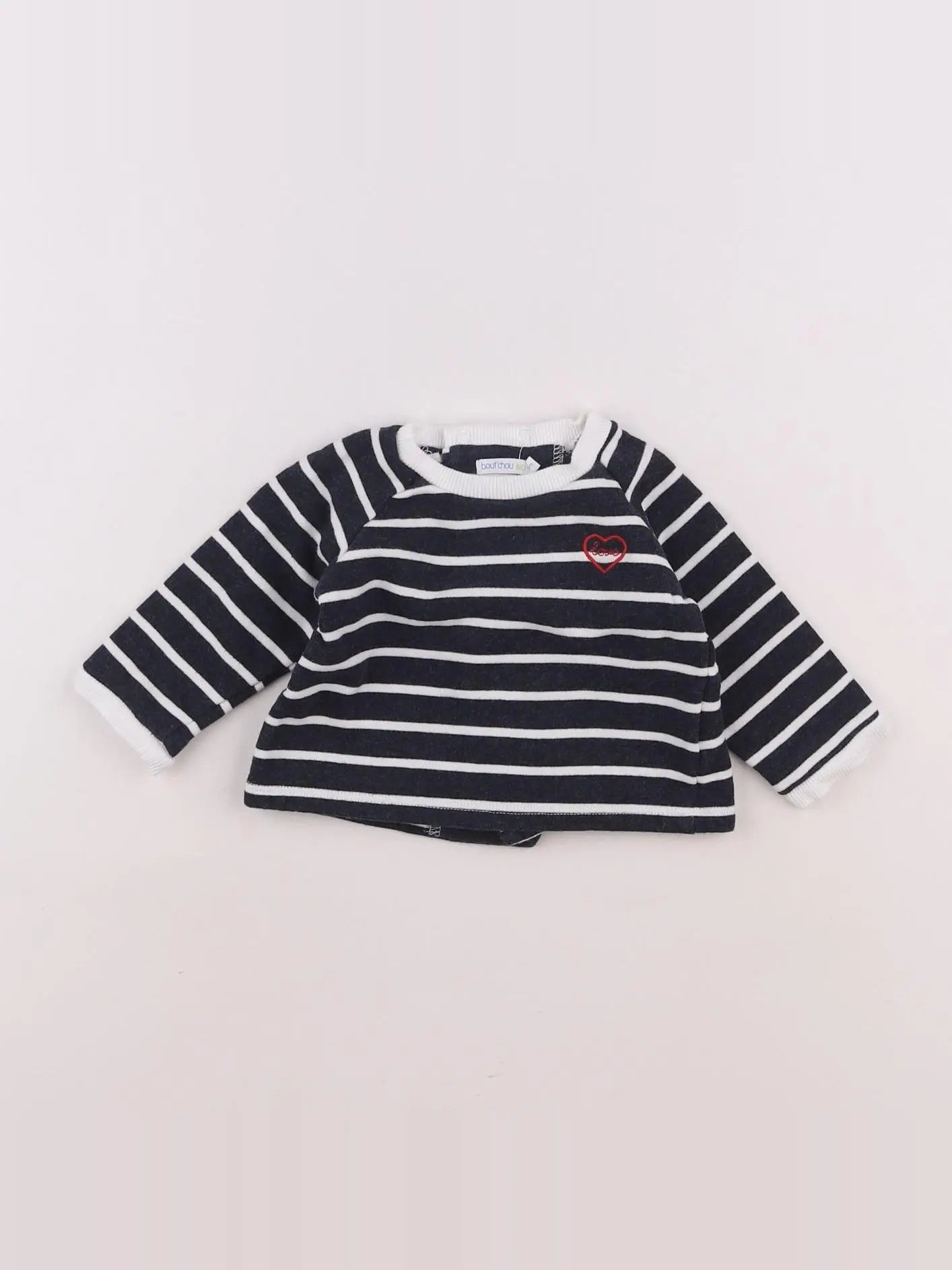 Boutchou - sweat bleu, blanc - 6 mois