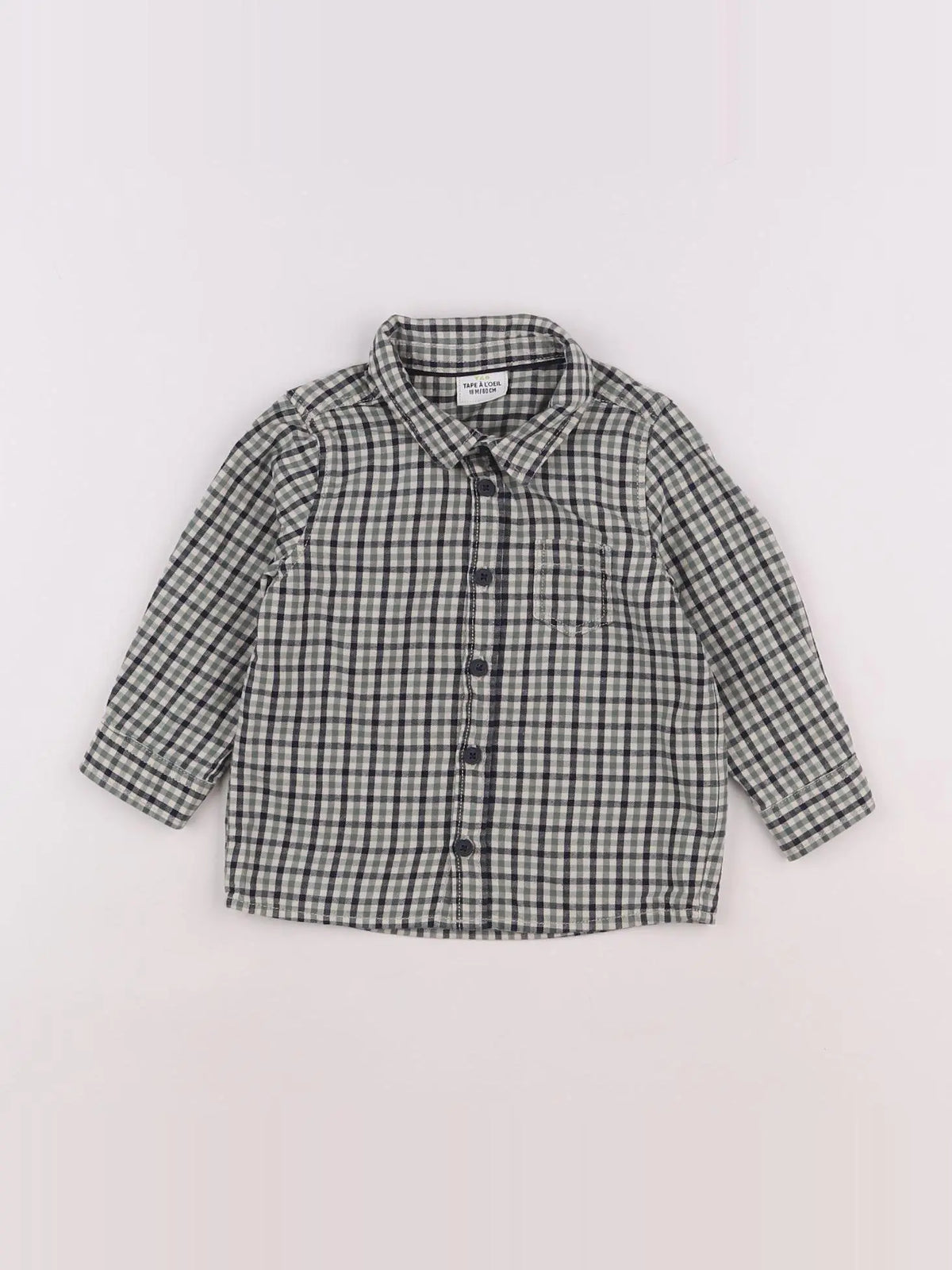 Tape à l'oeil - chemise bleu, vert - 18 mois
