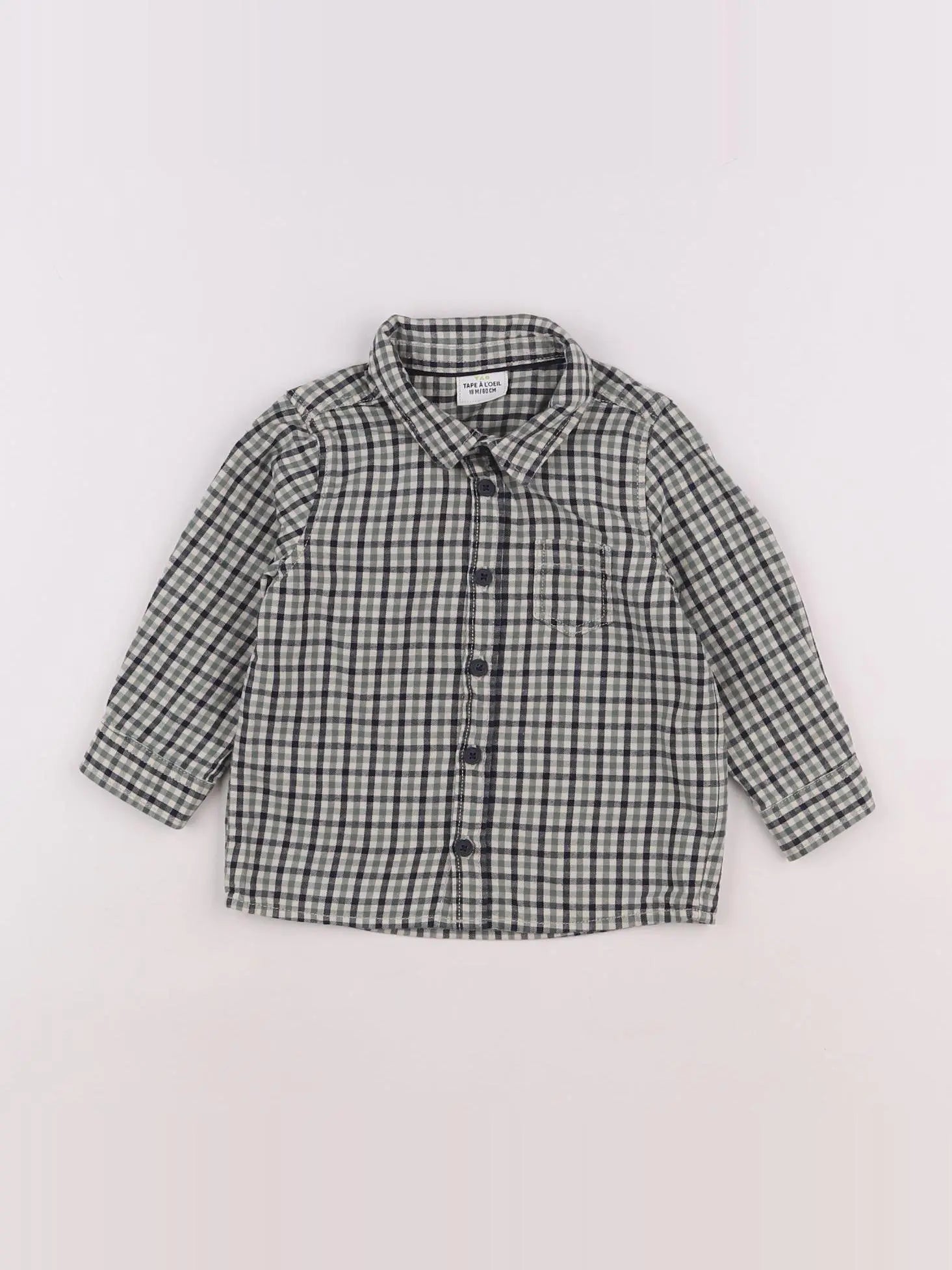 Tape à l'oeil - chemise bleu, vert - 18 mois