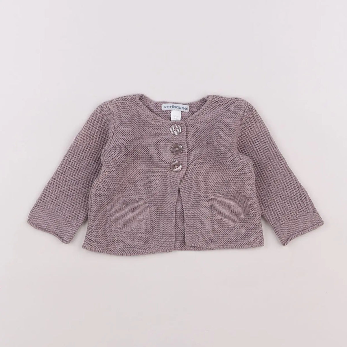 Vertbaudet - gilet violet - 3 mois