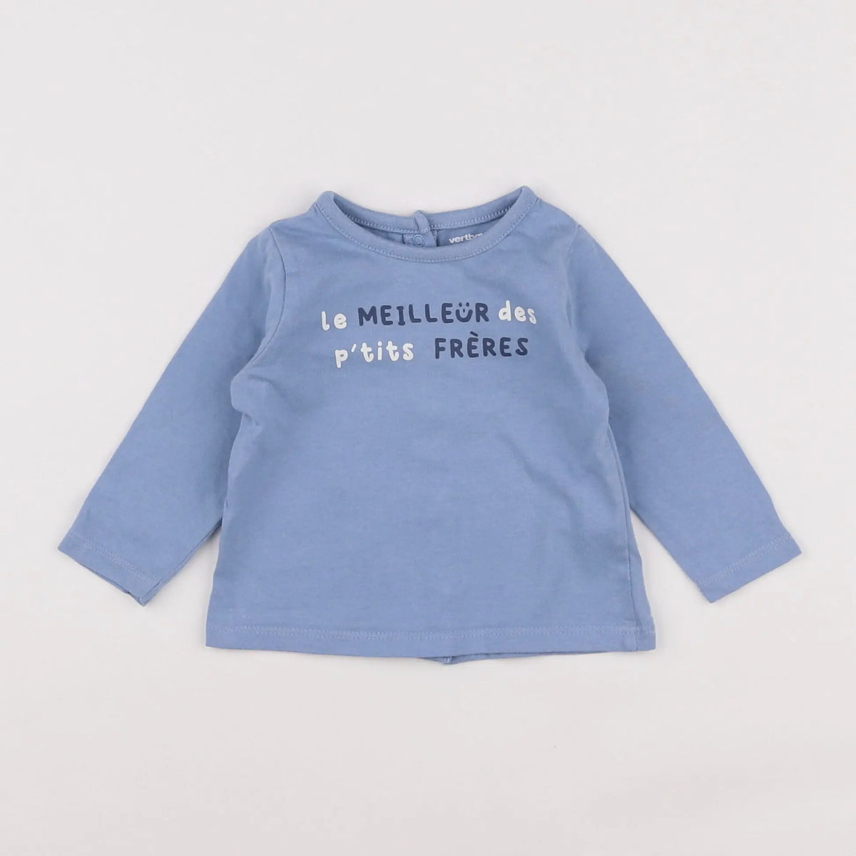 Vertbaudet - tee-shirt bleu - 6 mois