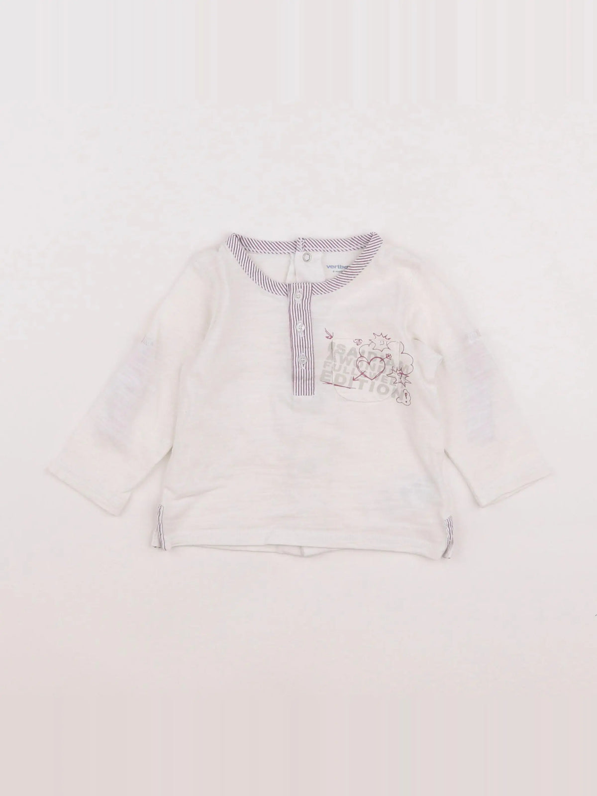 Vertbaudet - tee-shirt blanc - 6 mois
