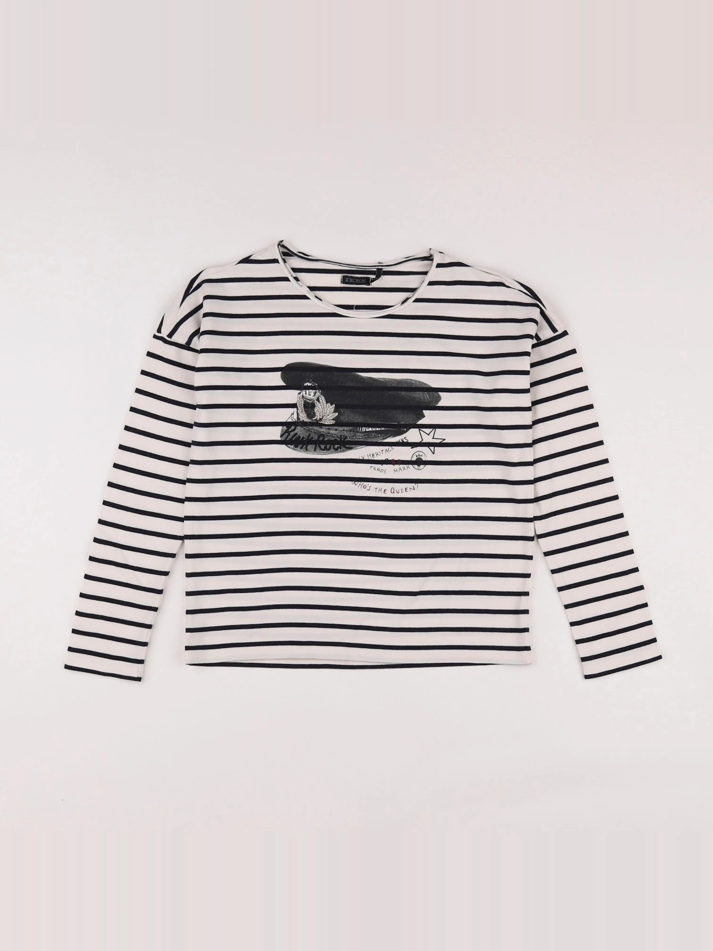 IKKS - tee-shirt bleu, blanc - 8 ans