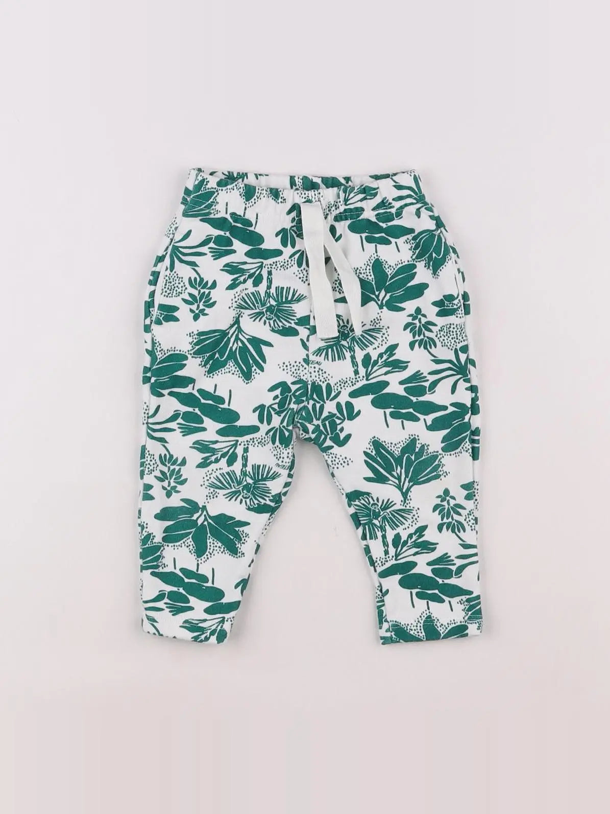 Petit Bateau - jogging blanc, vert - 6 mois