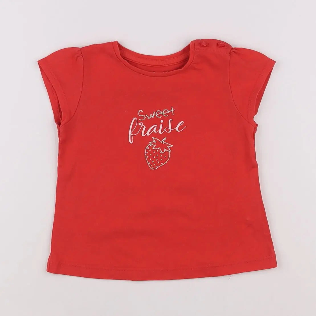 Vertbaudet - tee-shirt rouge - 12 mois