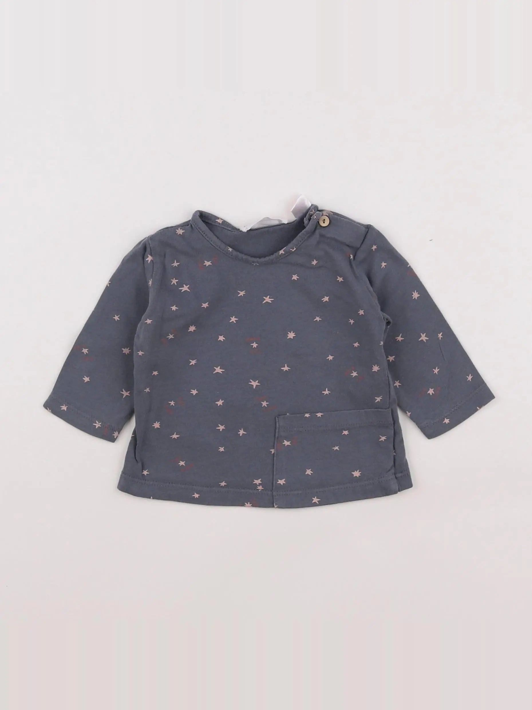 Zara - tee-shirt taupe - 1/3 mois
