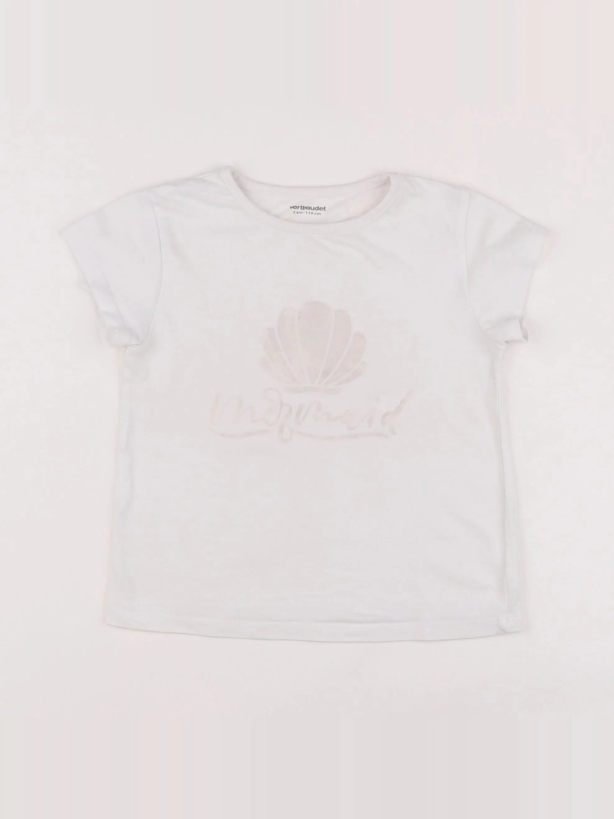 Vertbaudet - tee-shirt blanc - 5 ans