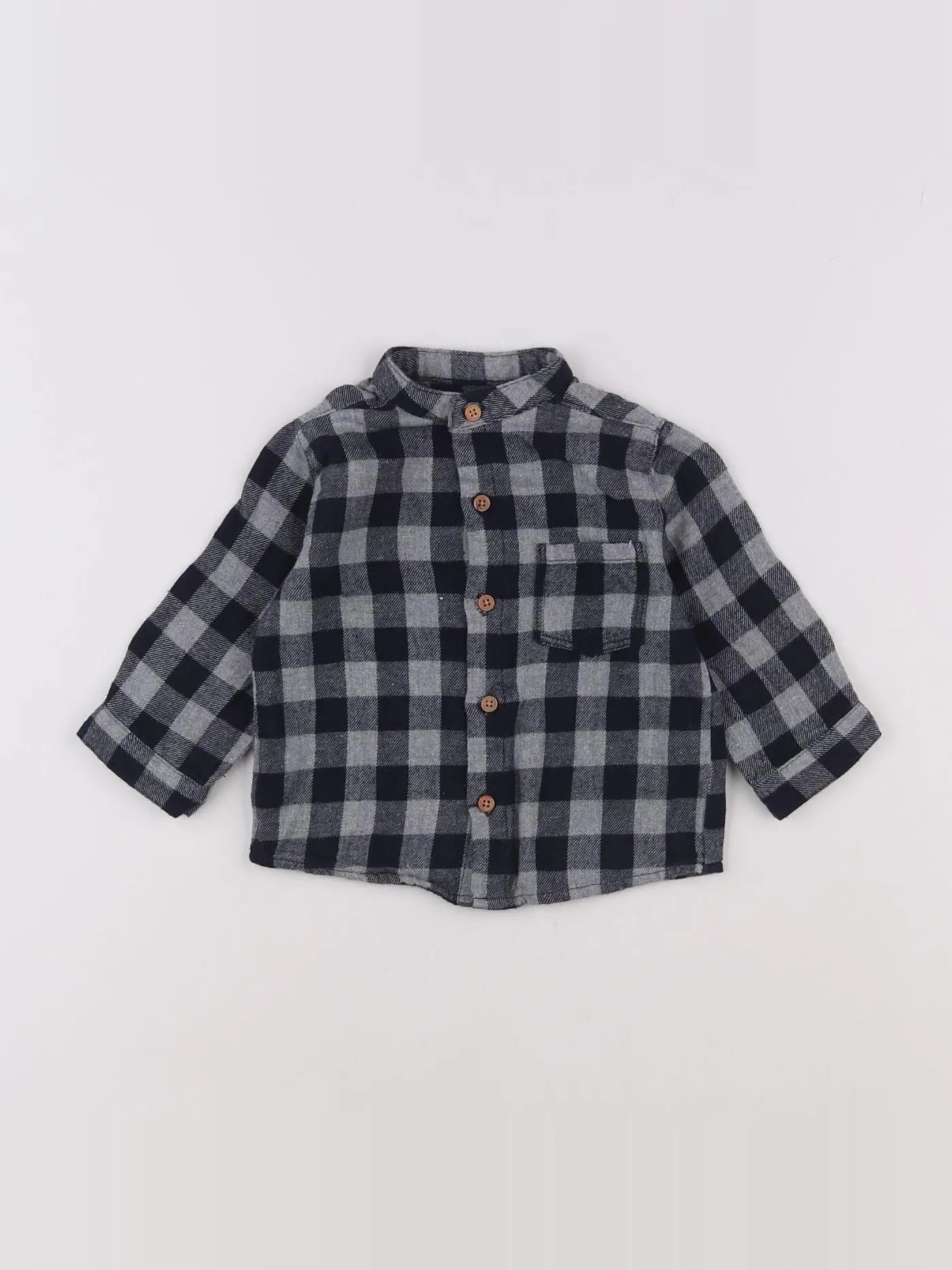 Boutchou - chemise bleu - 6 mois