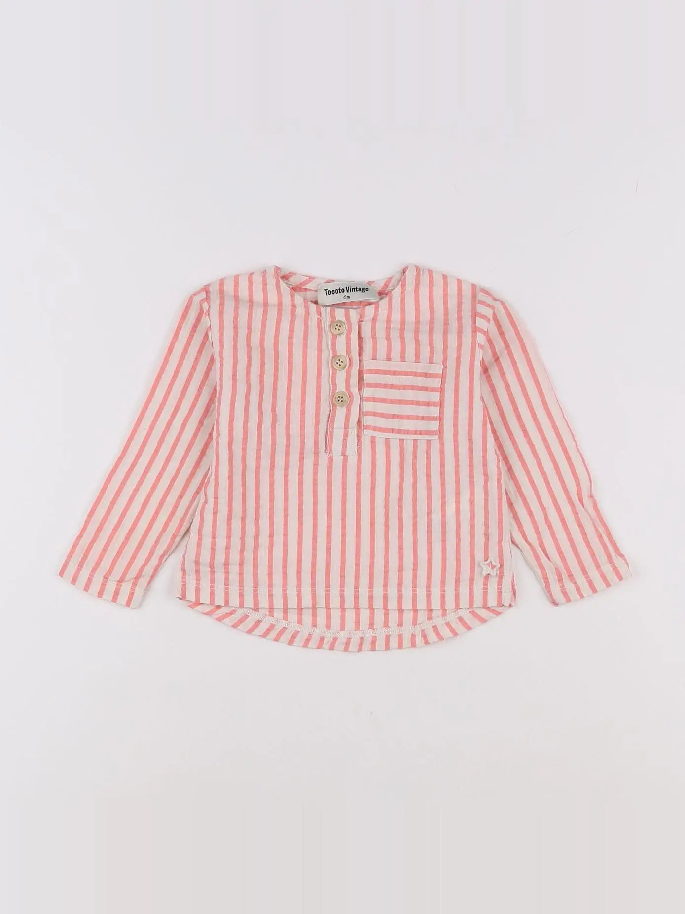 Tocoto vintage - chemise rose - 6 mois