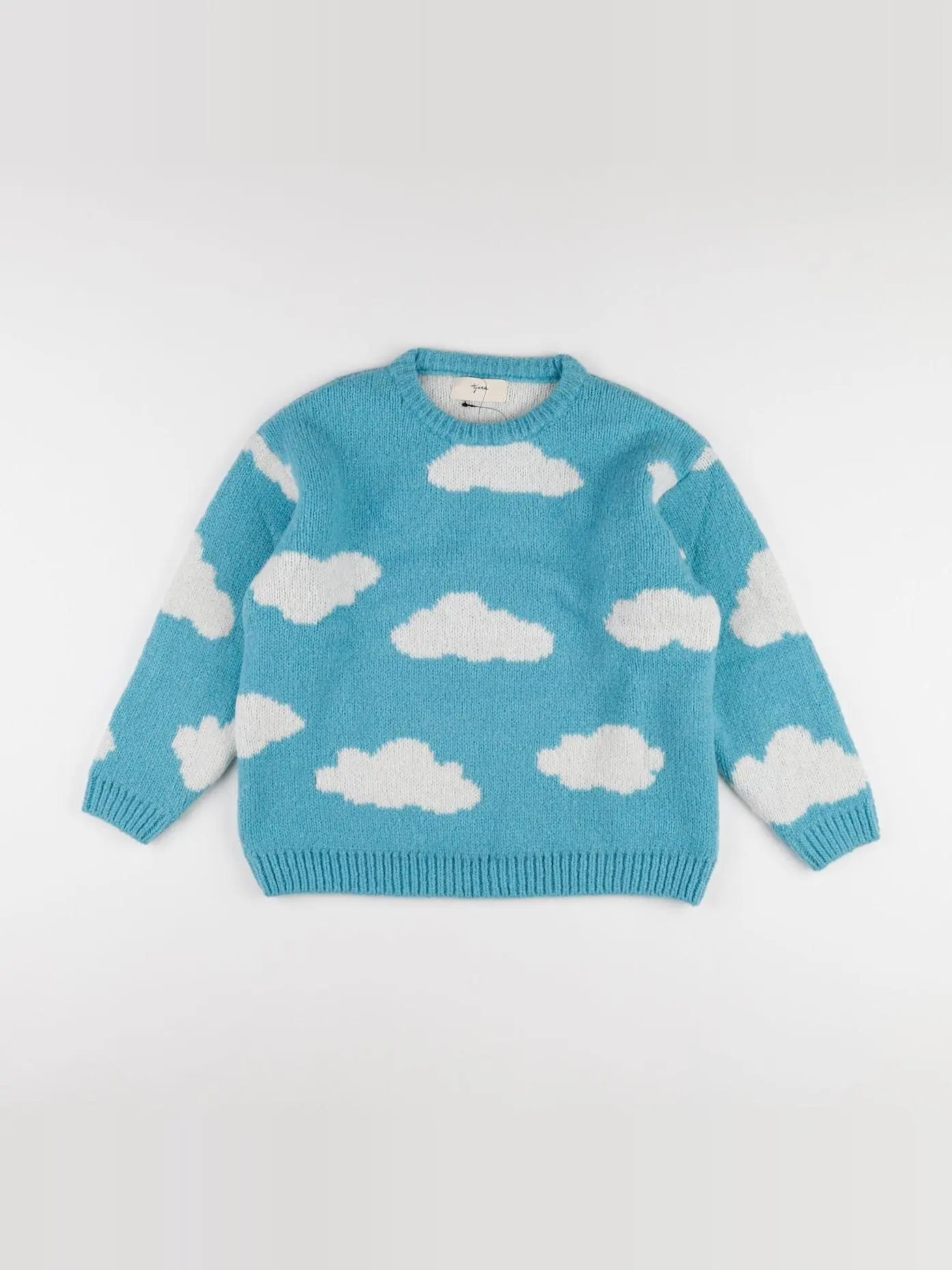 Pull laine doublé Nuages bleu