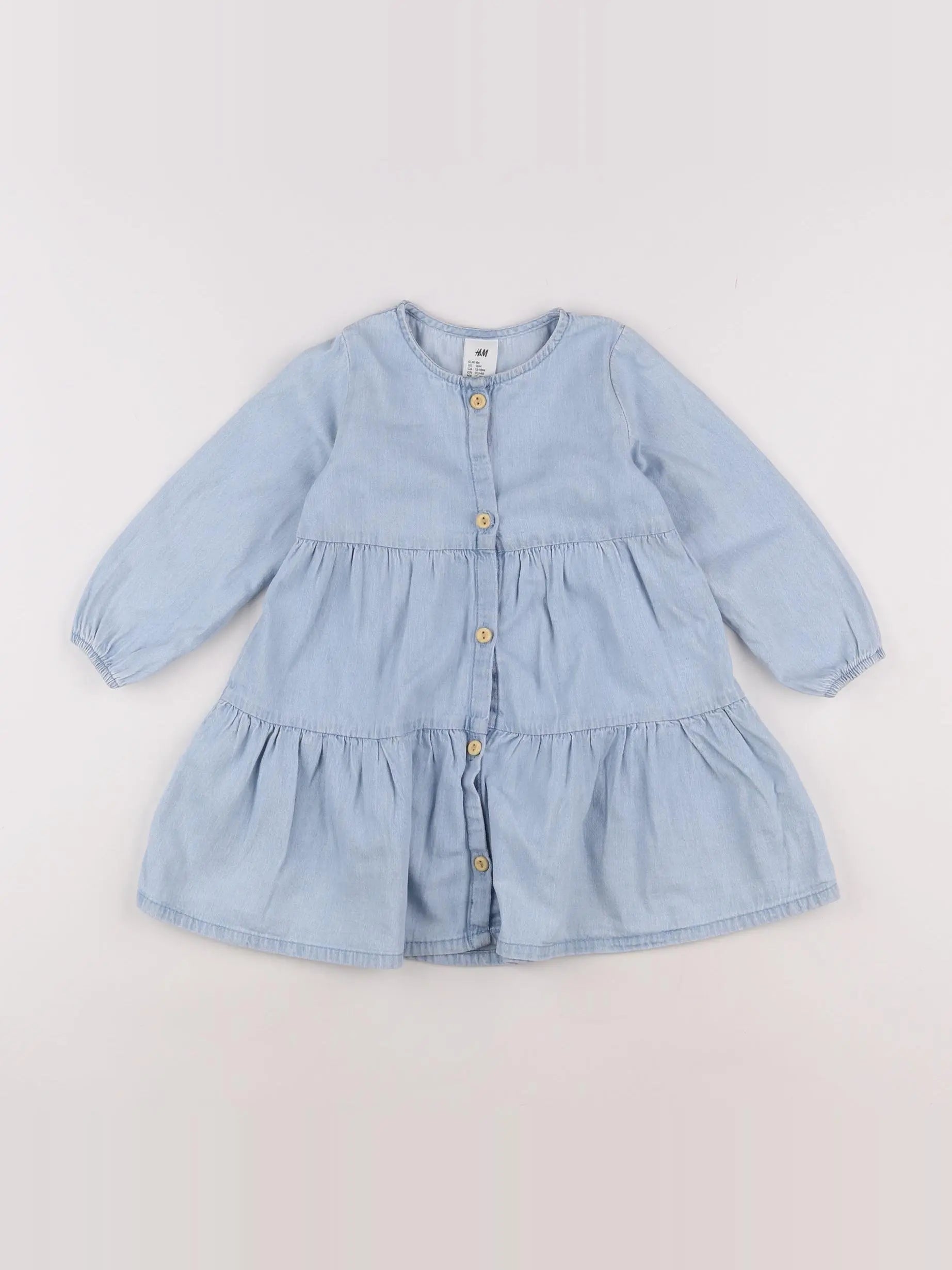 H&M - robe bleu - 12/18 mois