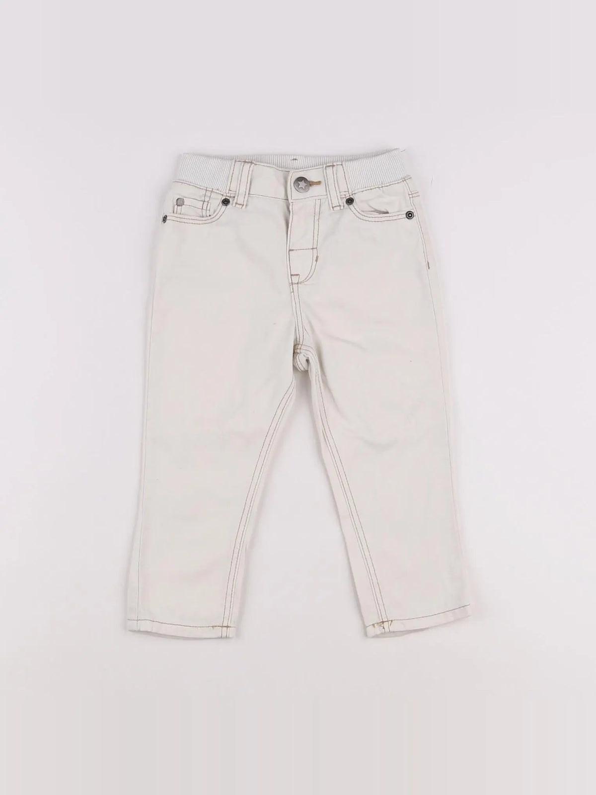 H&M - jean beige - 9/12 mois