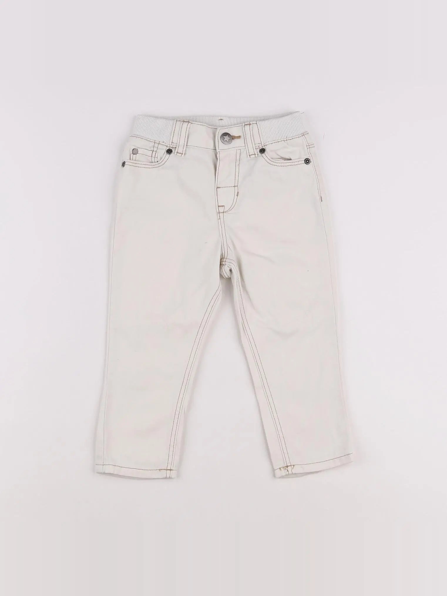 H&M - jean beige - 9/12 mois