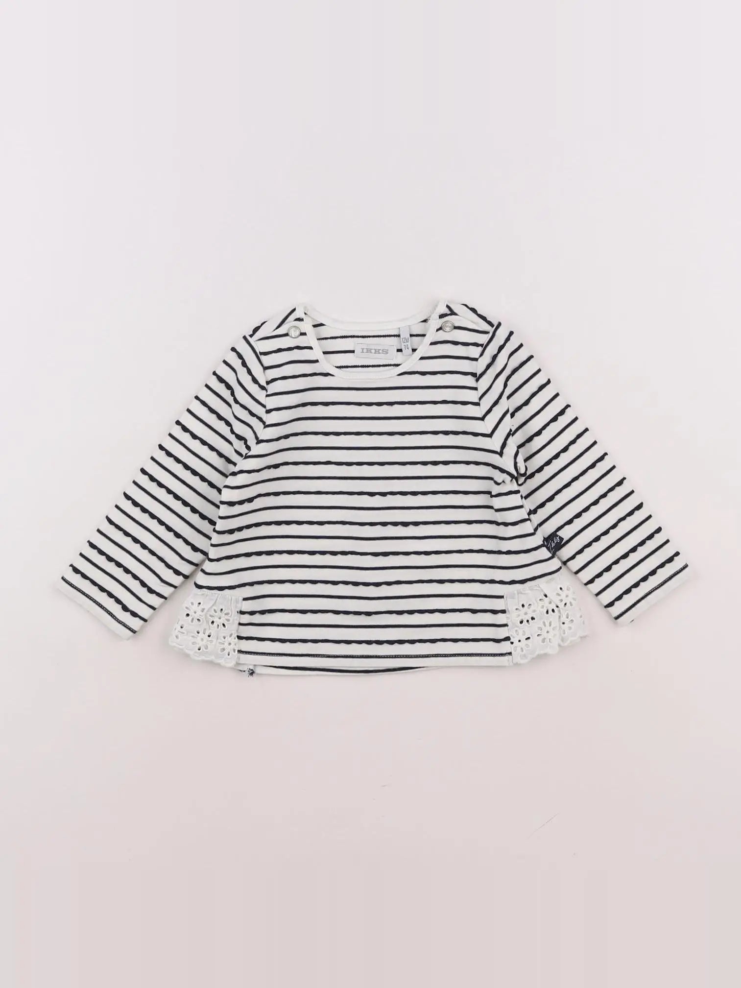 IKKS - tee-shirt blanc, bleu - 12 mois