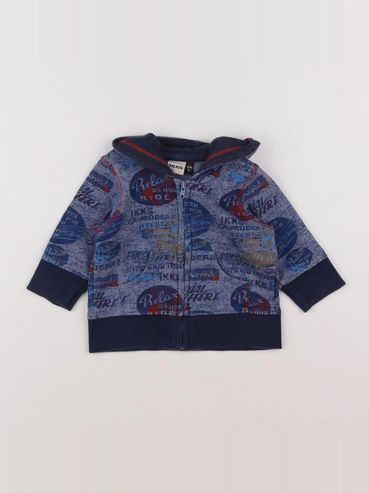 IKKS - sweat bleu - 6 mois