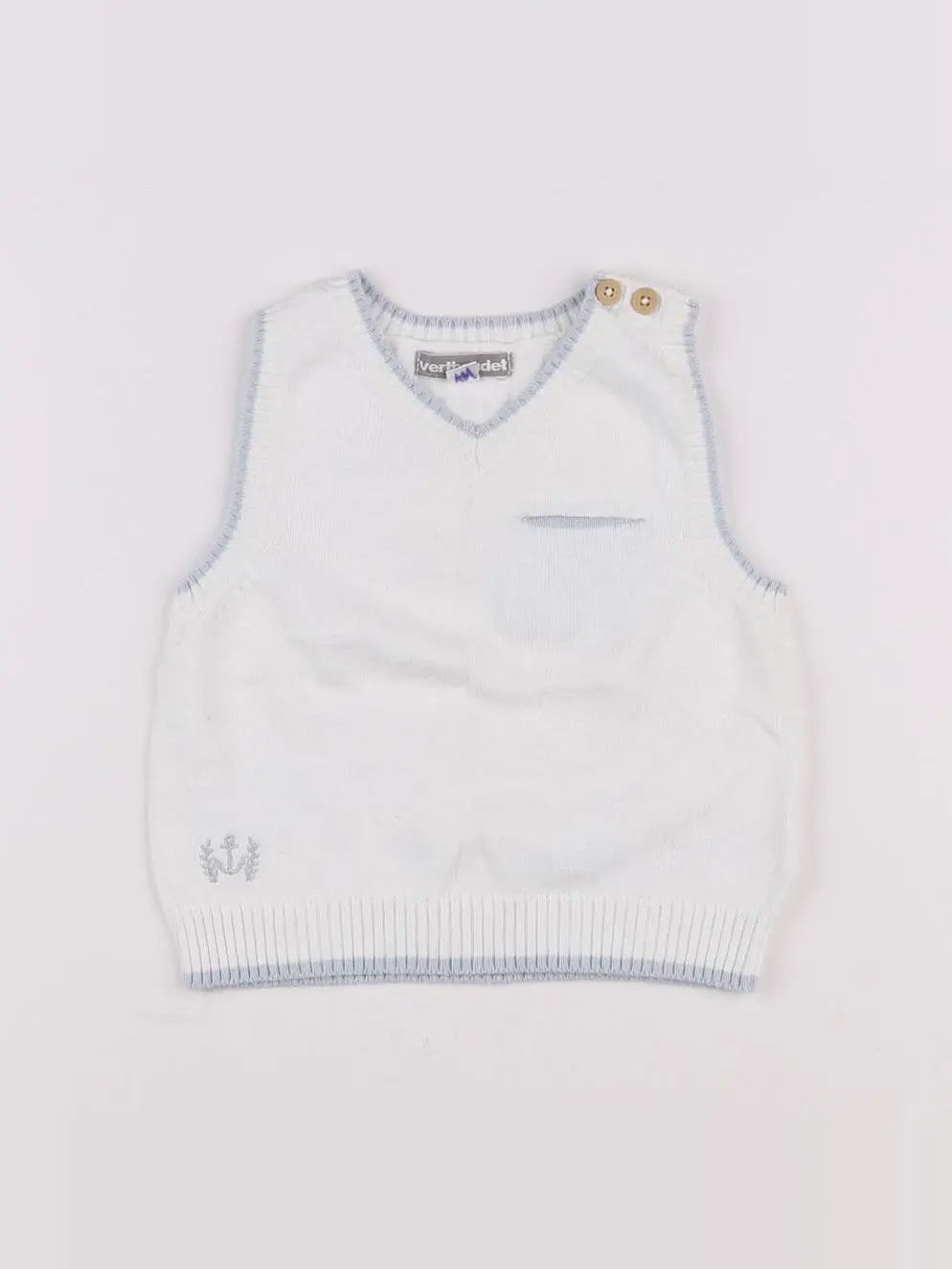 Vertbaudet - gilet blanc - 12 mois