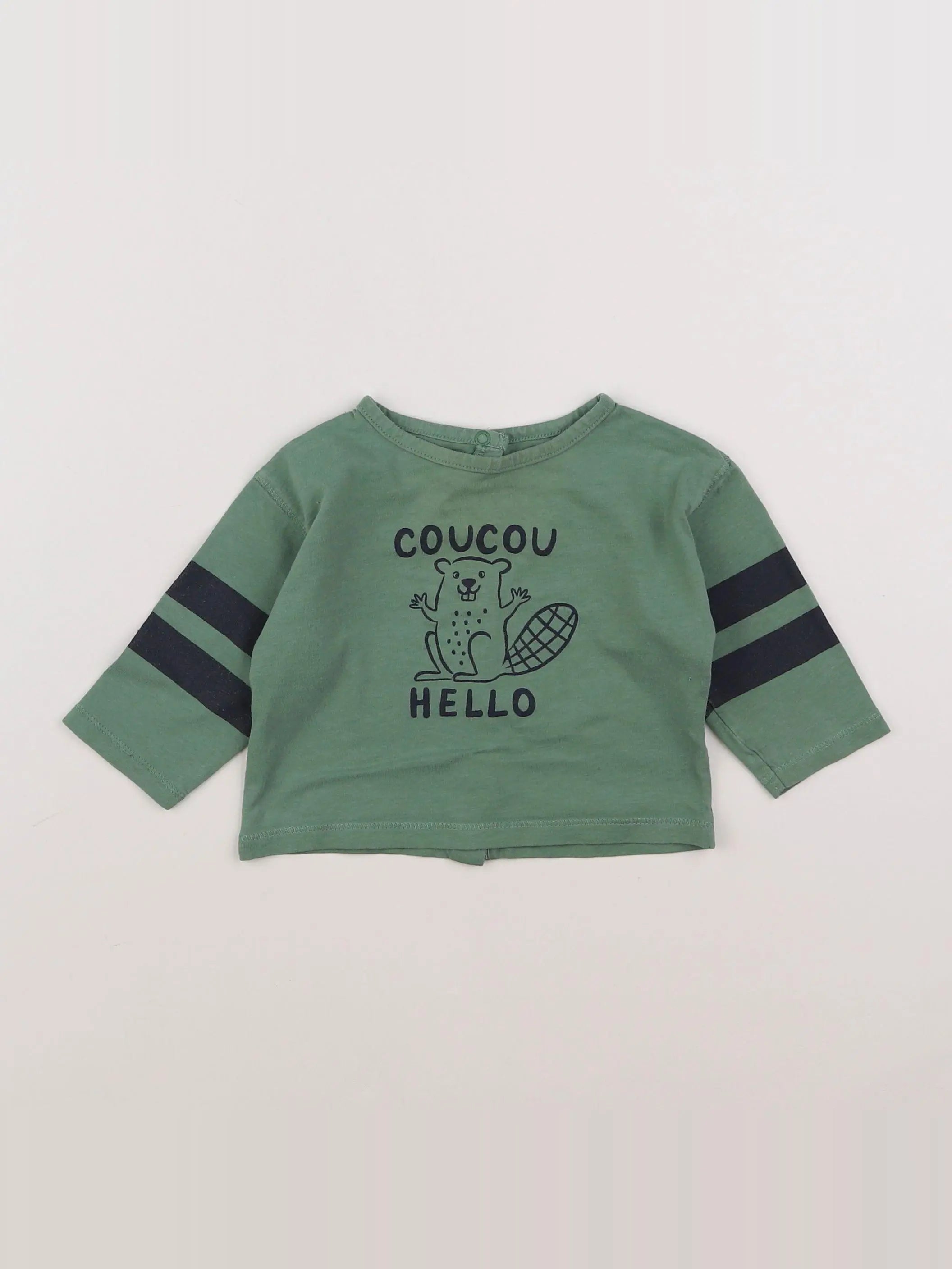 Vertbaudet - tee-shirt vert - 6 mois
