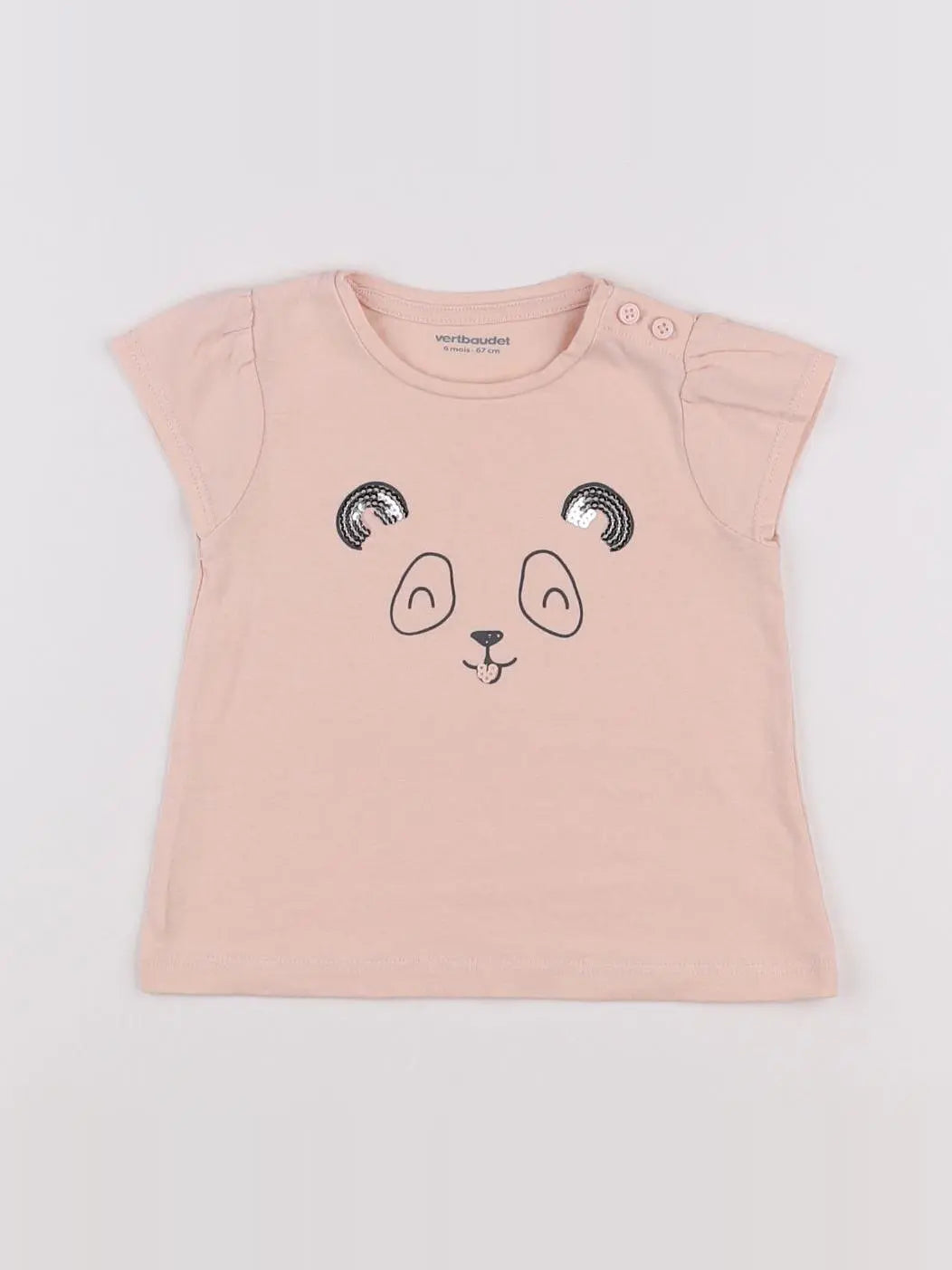 Vertbaudet - tee-shirt rose - 6 mois