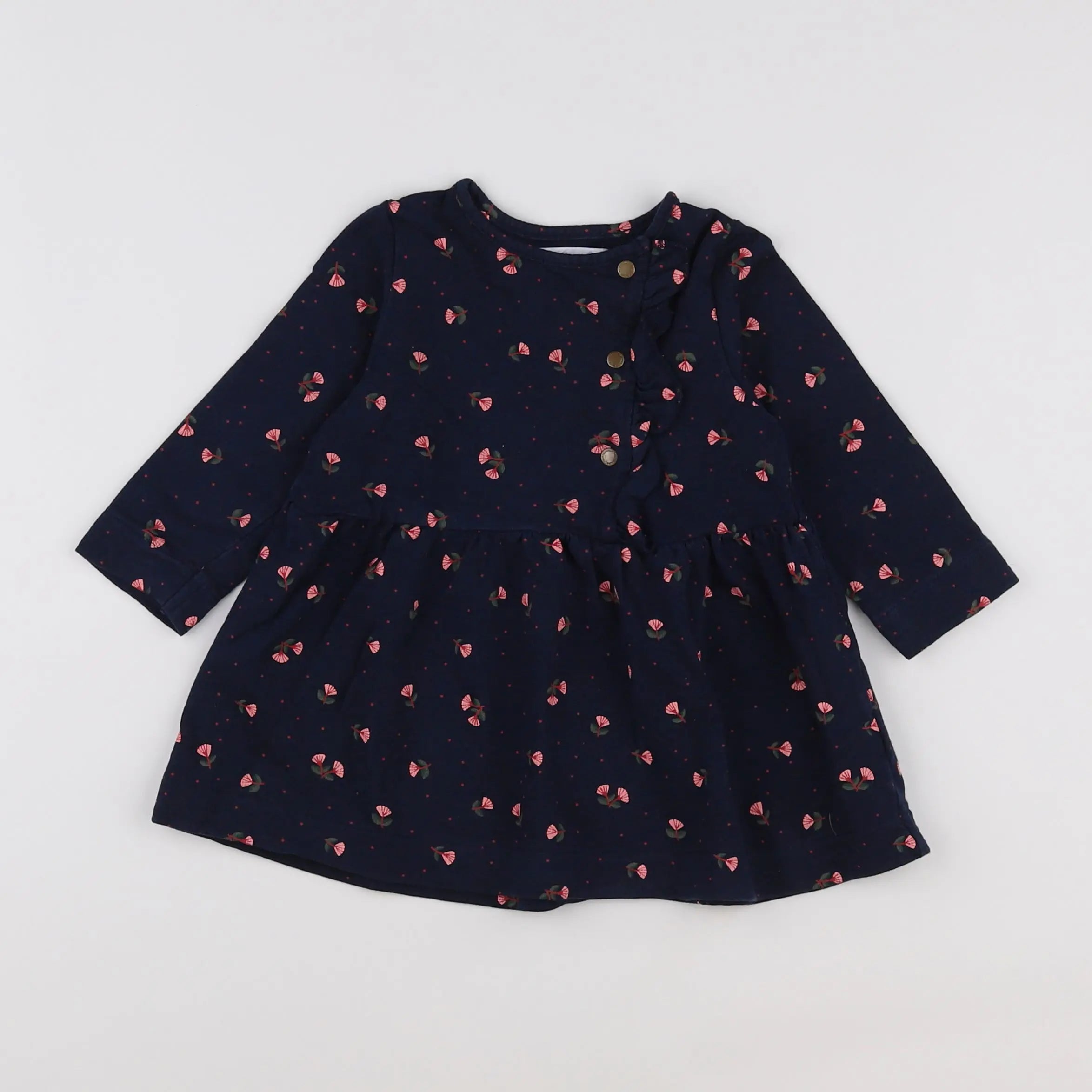 Vertbaudet - robe bleu - 12 mois