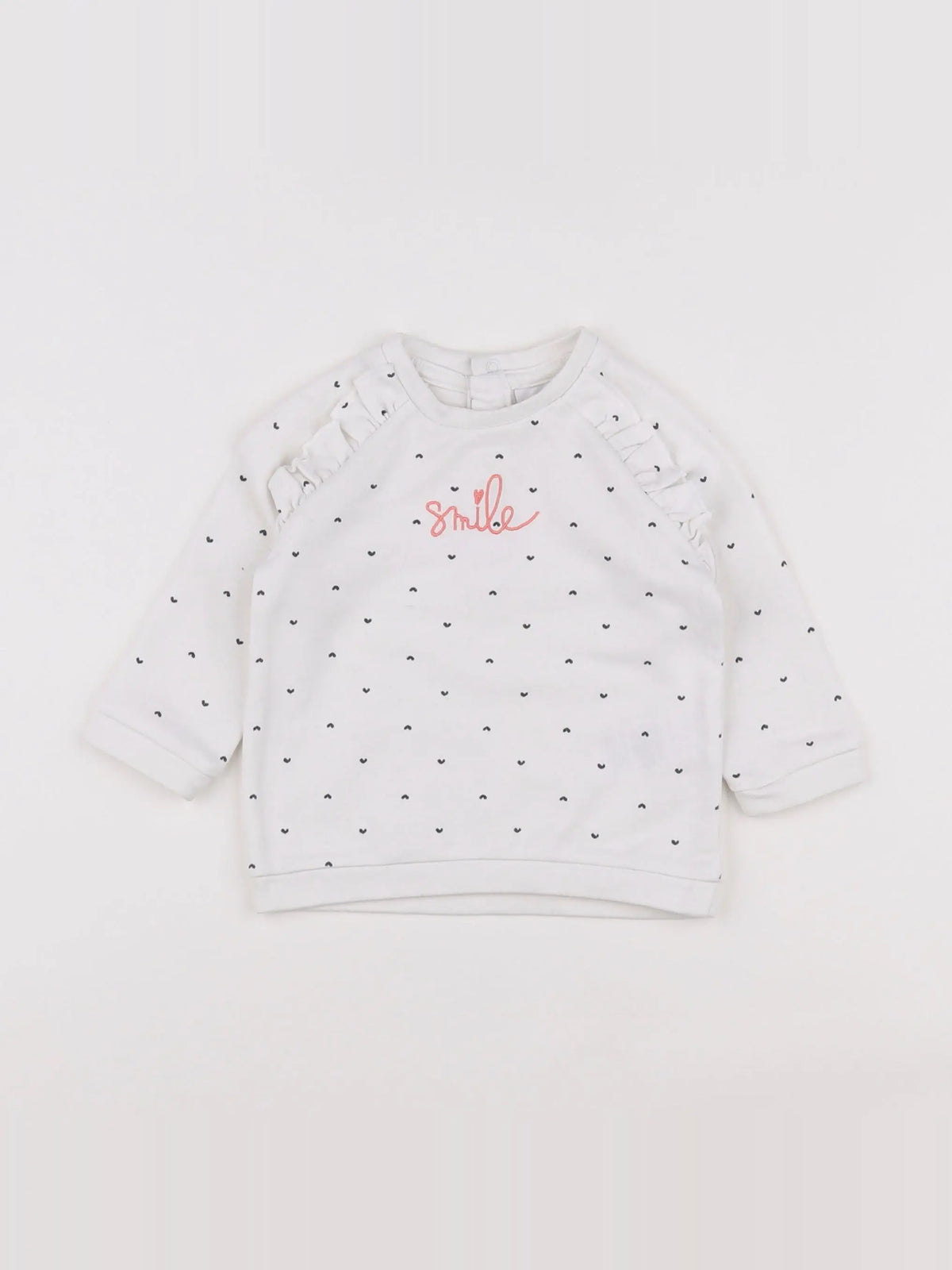 Vertbaudet - sweat blanc - 6 mois