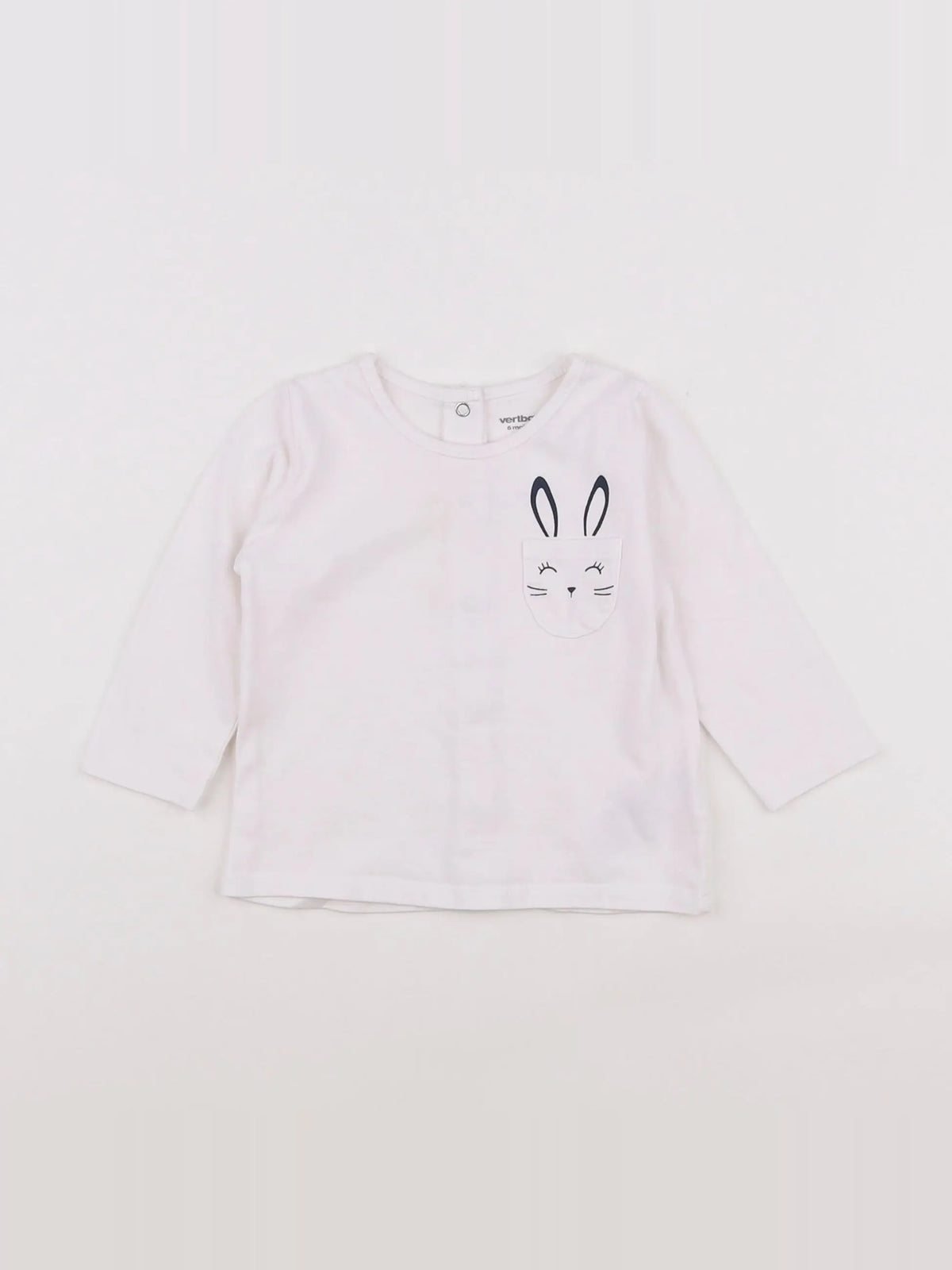 Vertbaudet - tee-shirt blanc - 6 mois