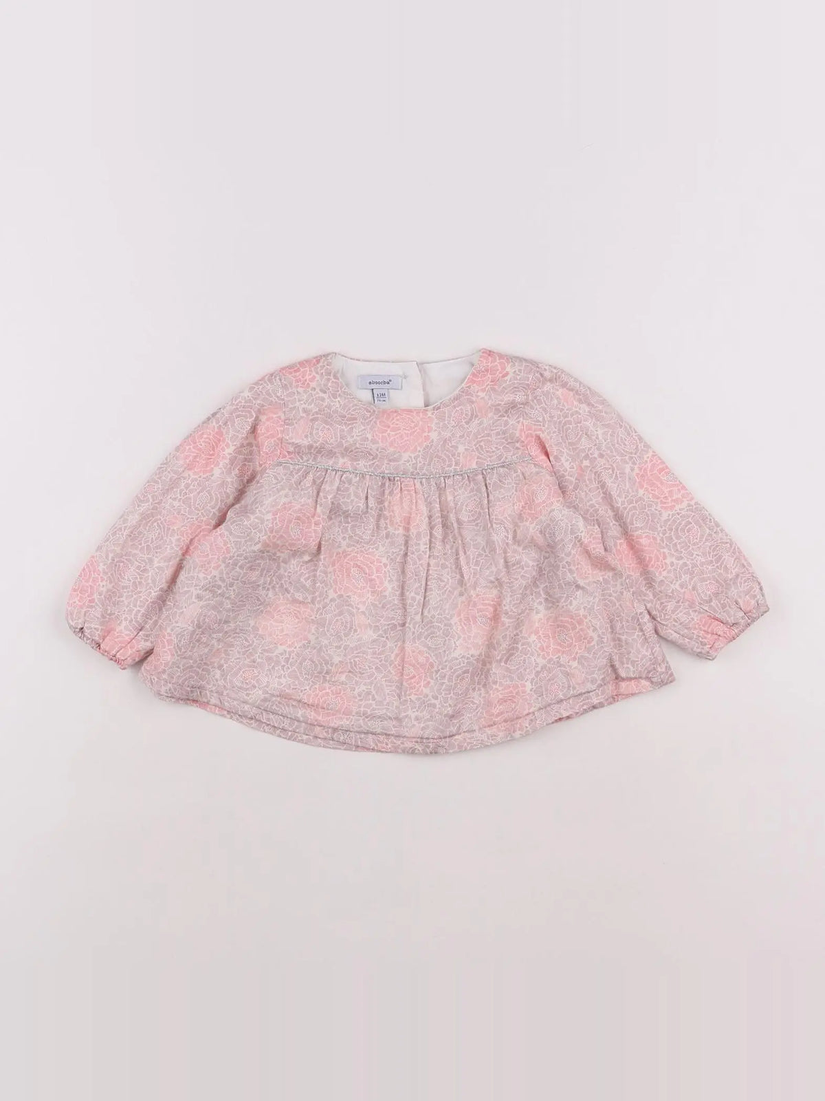 Absorba - blouse blanc, rose - 12 mois