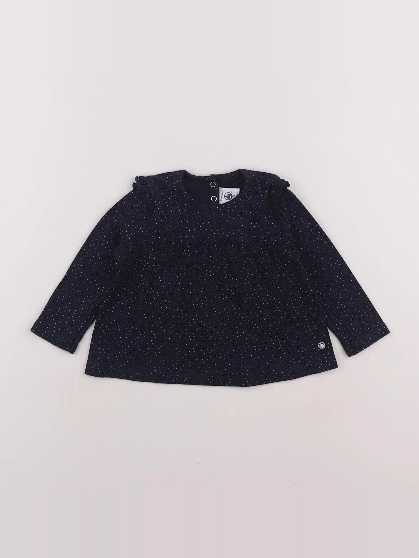Petit Bateau - tee-shirt bleu - 12 mois