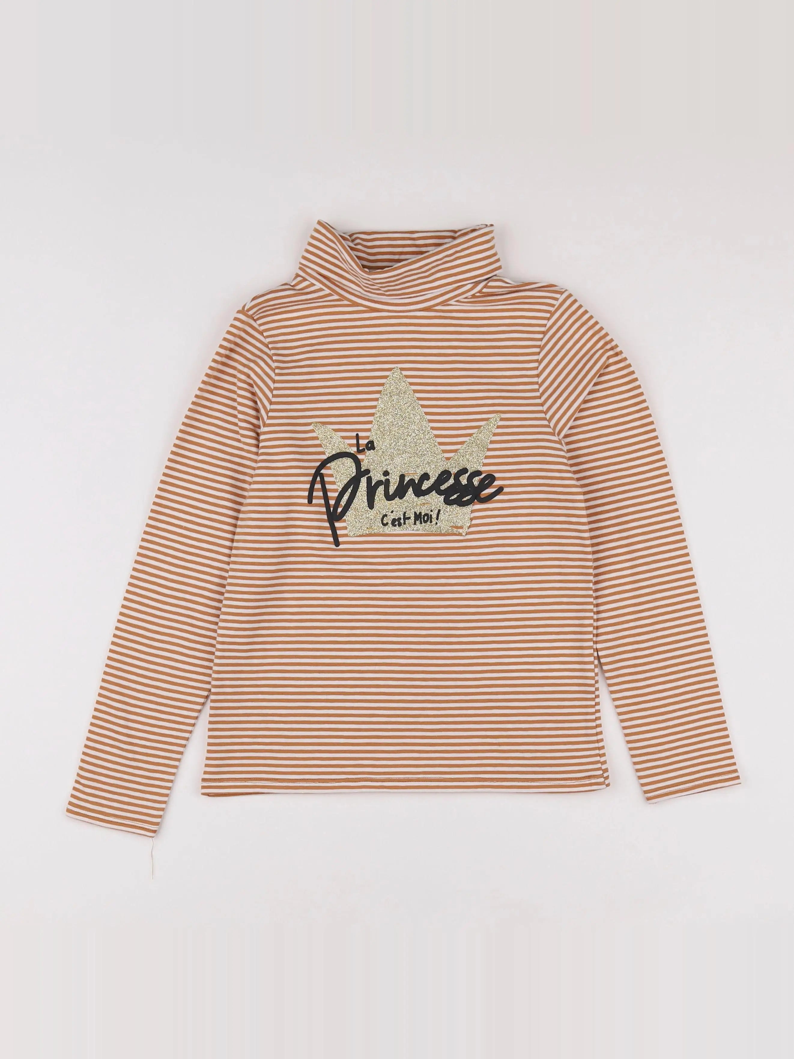 Vertbaudet - sous-pull marron - 8 ans