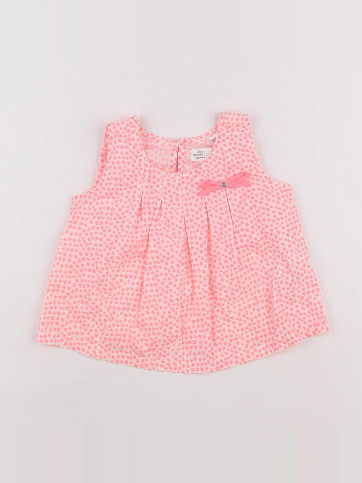 Zara - blouse rose fluo - 9/12 mois