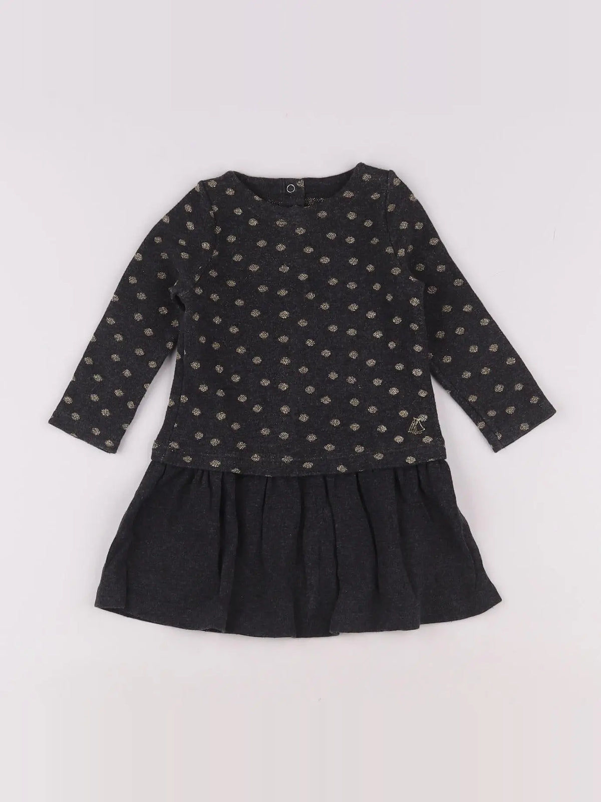 Petit Bateau - robe gris - 12 mois