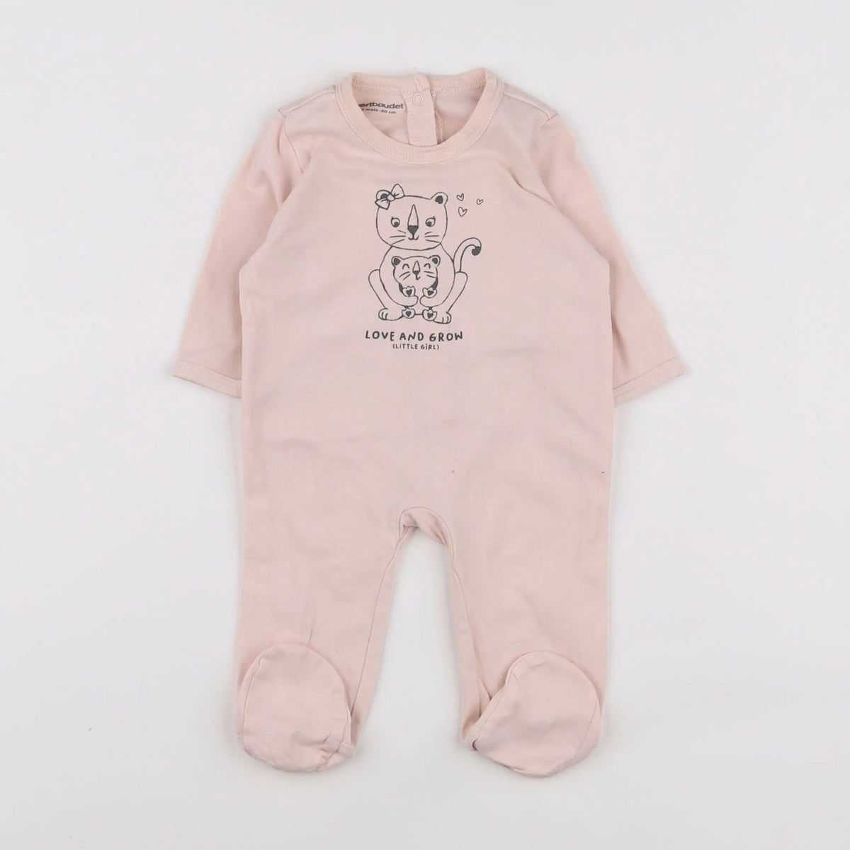 Vertbaudet - pyjama coton rose - 3 mois