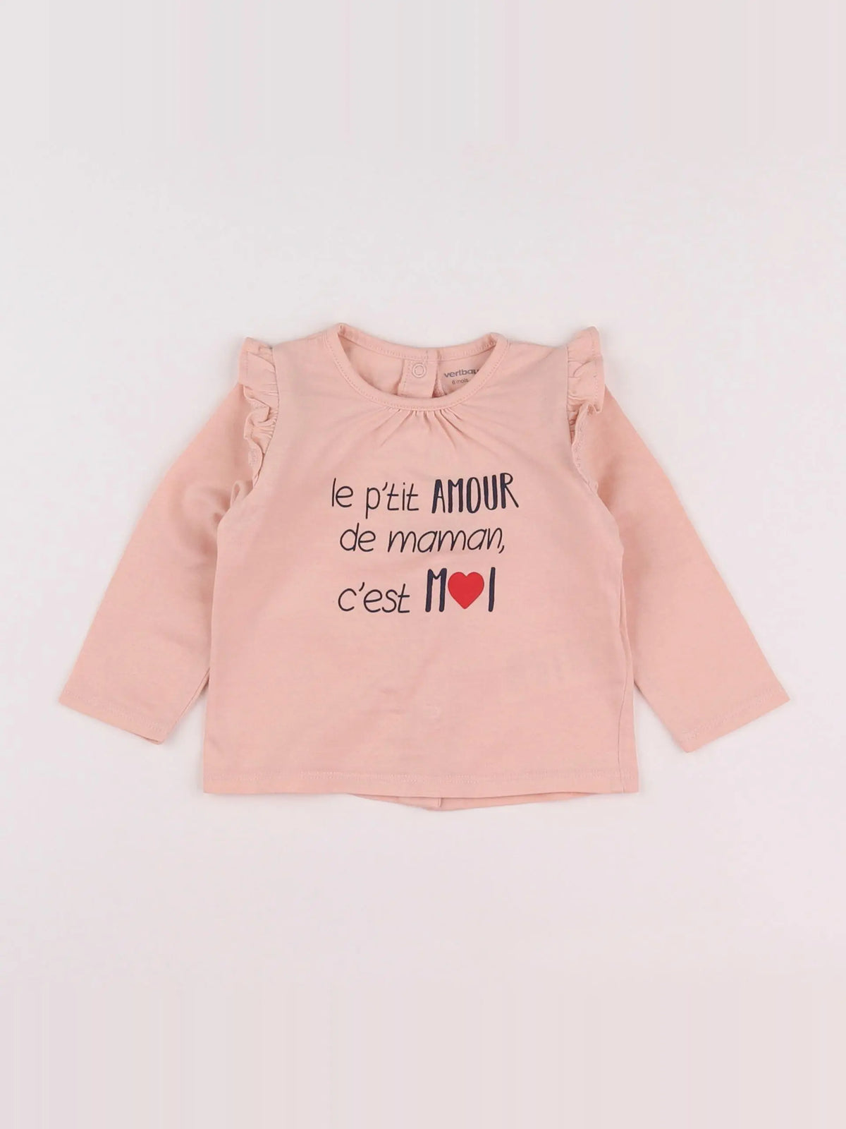 Vertbaudet - tee-shirt rose - 6 mois