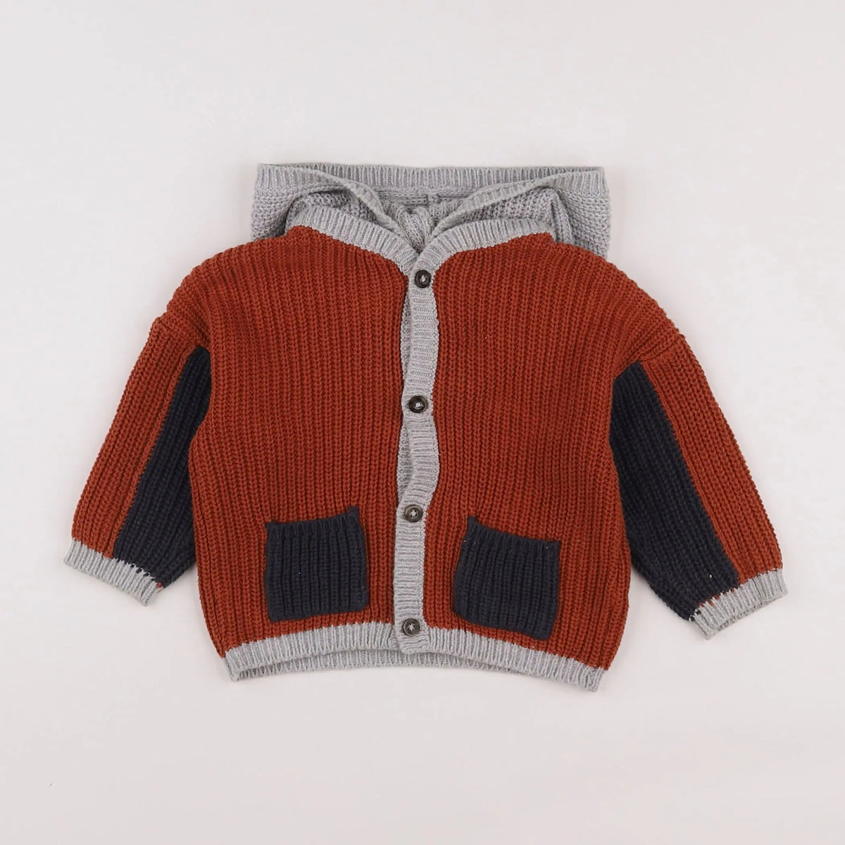 Vertbaudet - gilet marron - 6 mois