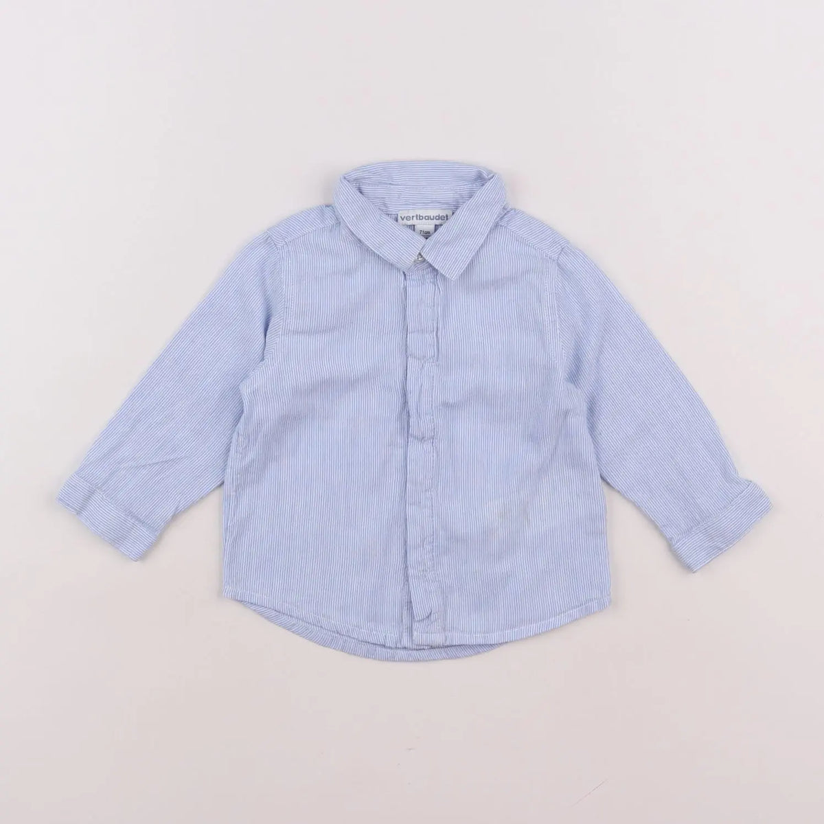 Vertbaudet - chemise bleu - 9 mois