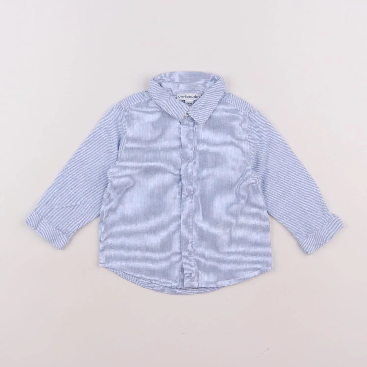 Vertbaudet - chemise bleu - 9 mois