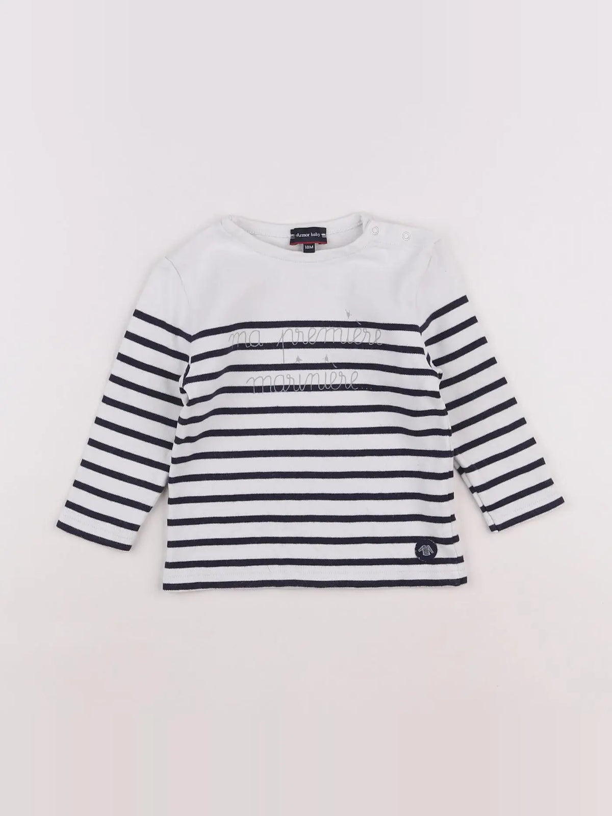 Armor Lux - tee-shirt bleu, blanc - 18 mois