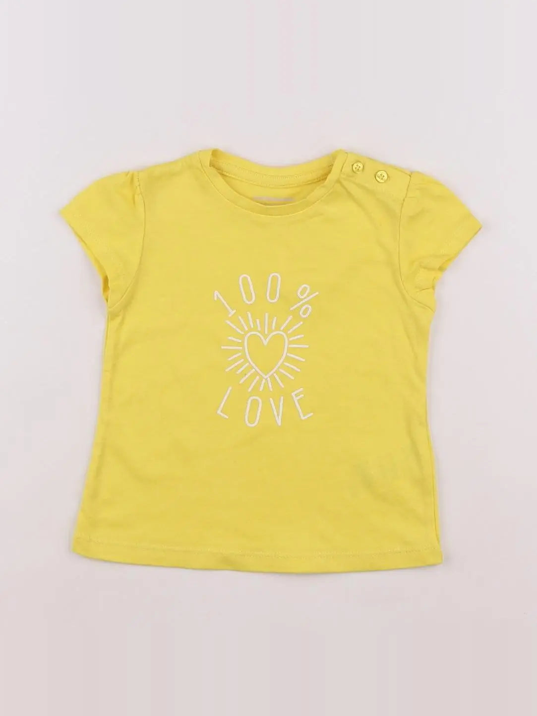 Vertbaudet - tee-shirt jaune - 6 mois
