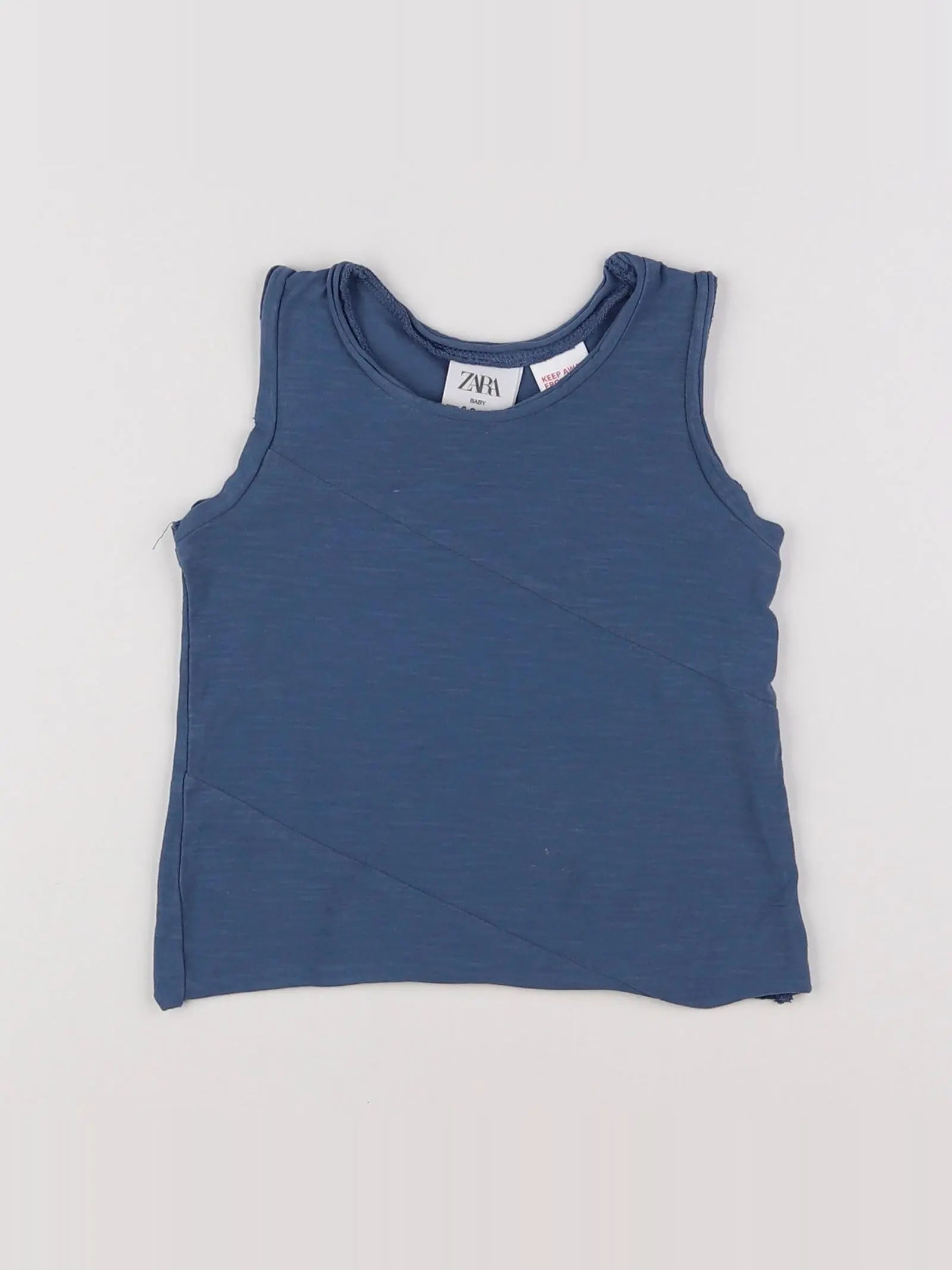 Zara - débardeur bleu - 6/9 mois
