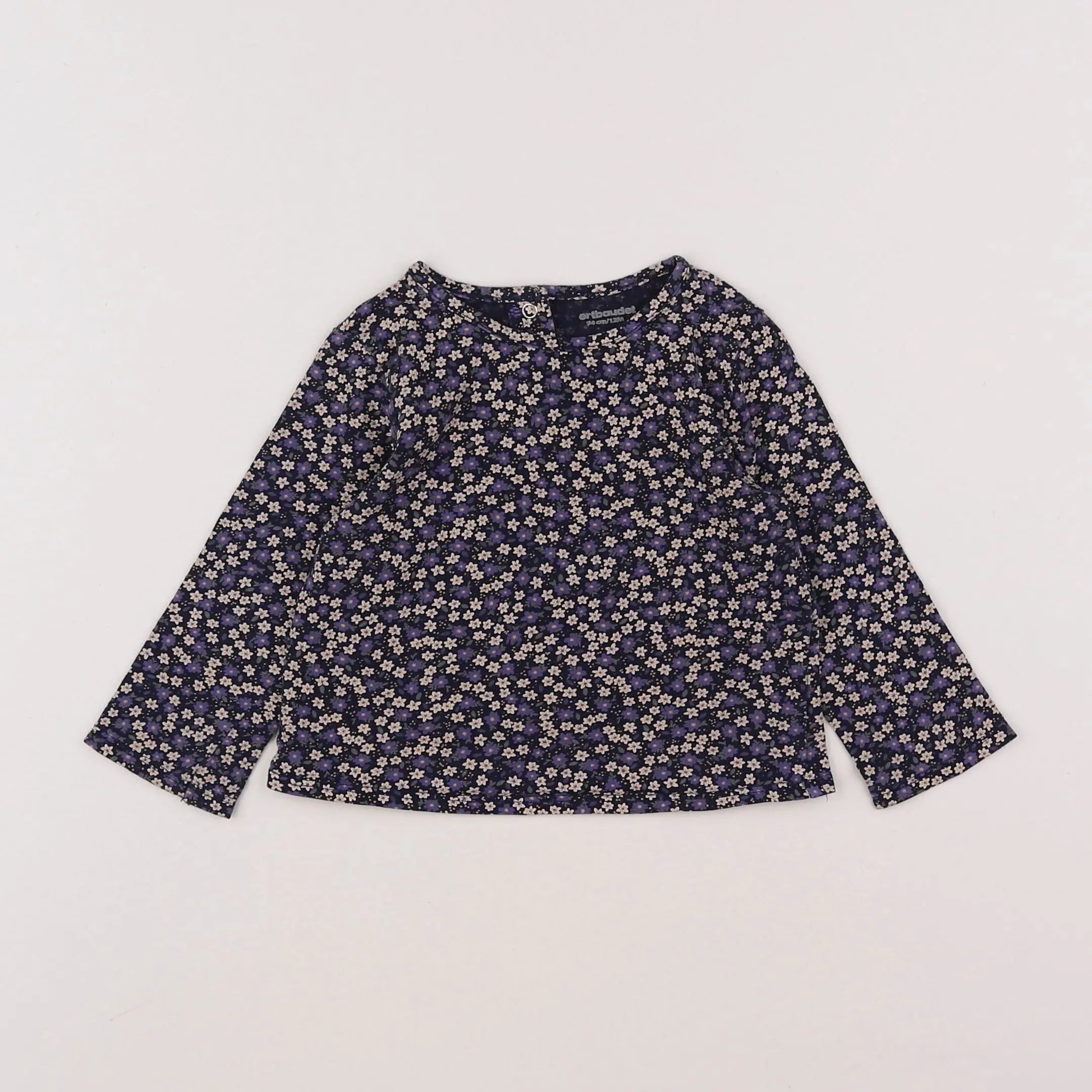 Vertbaudet - tee-shirt bleu - 12 mois
