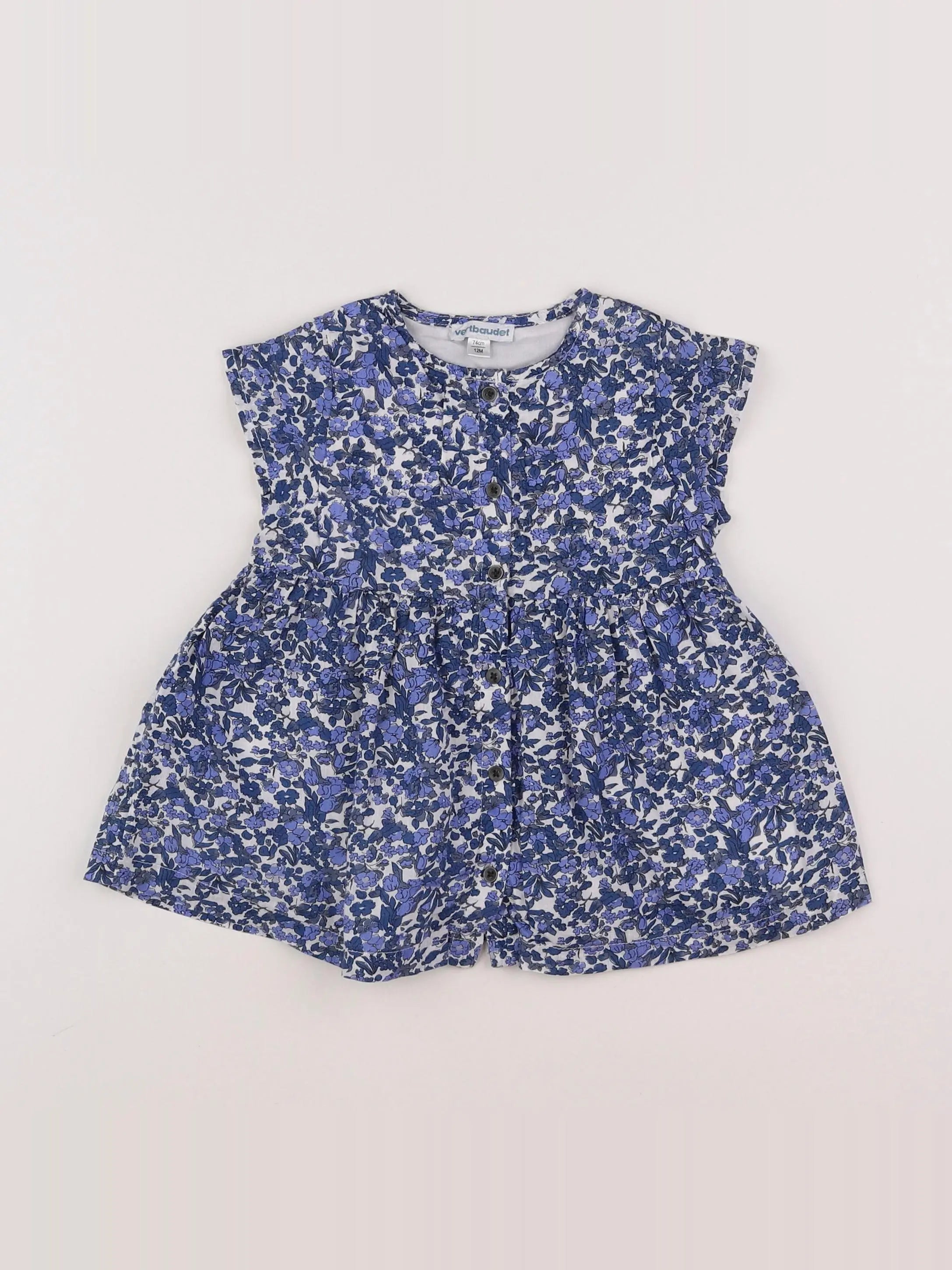 Vertbaudet - robe bleu - 12 mois