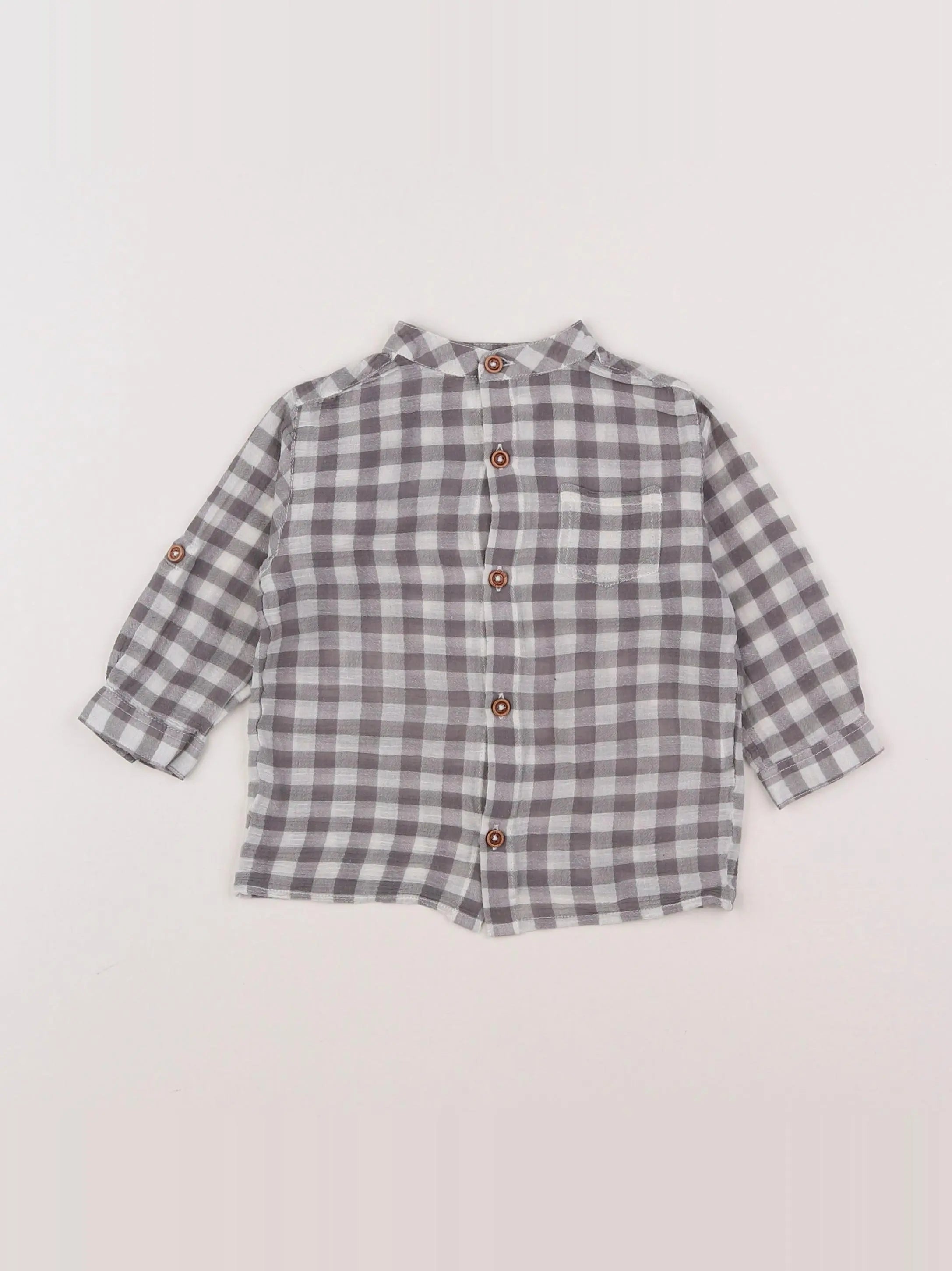 Boutchou - chemise gris - 12 mois