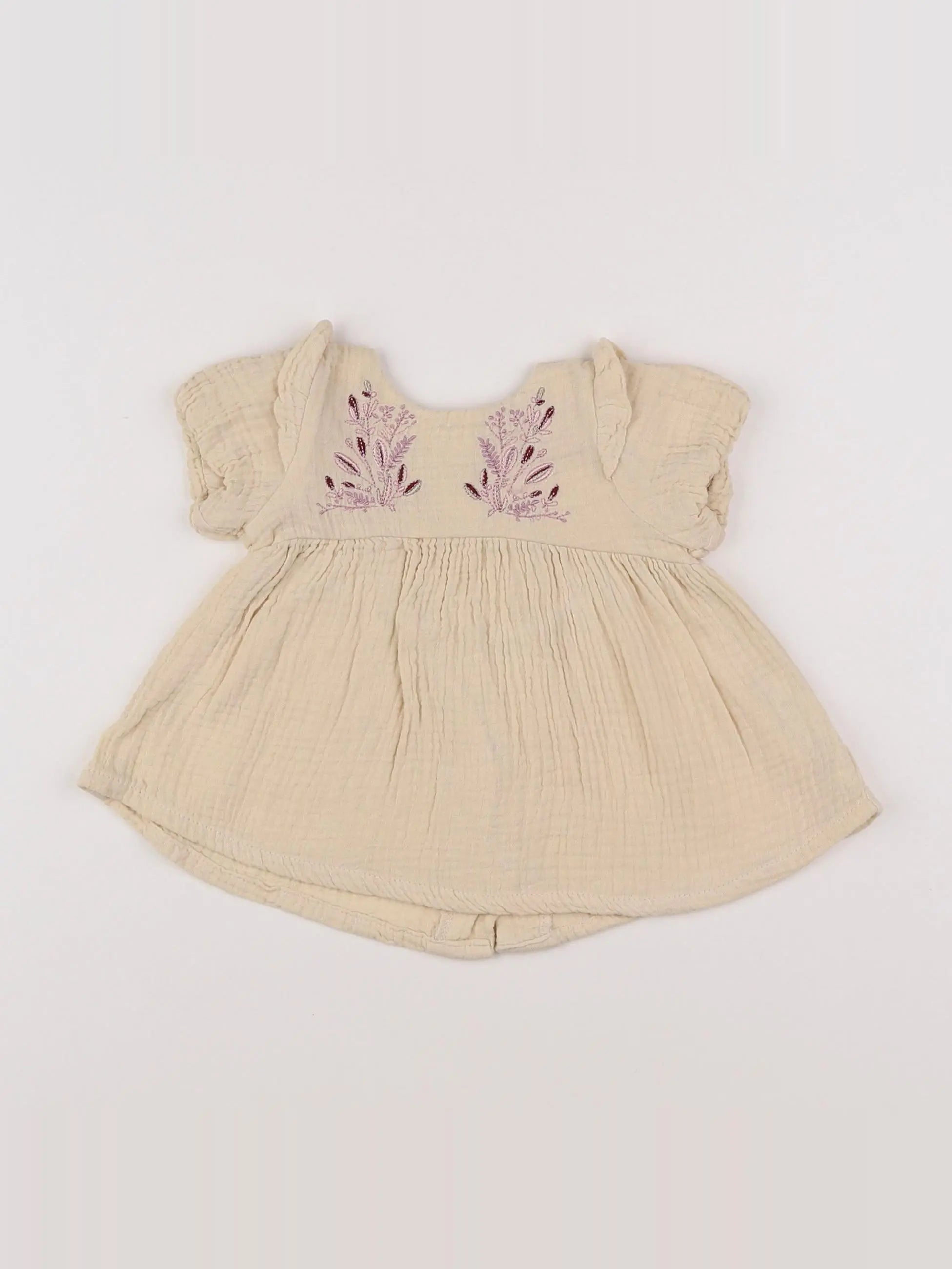 Vertbaudet - robe beige - 1 mois