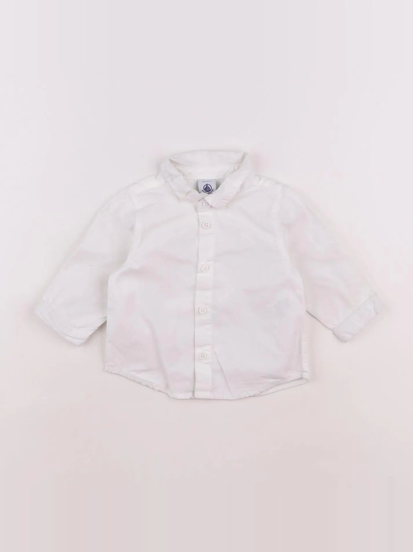 Petit Bateau - chemise blanc - 6 mois
